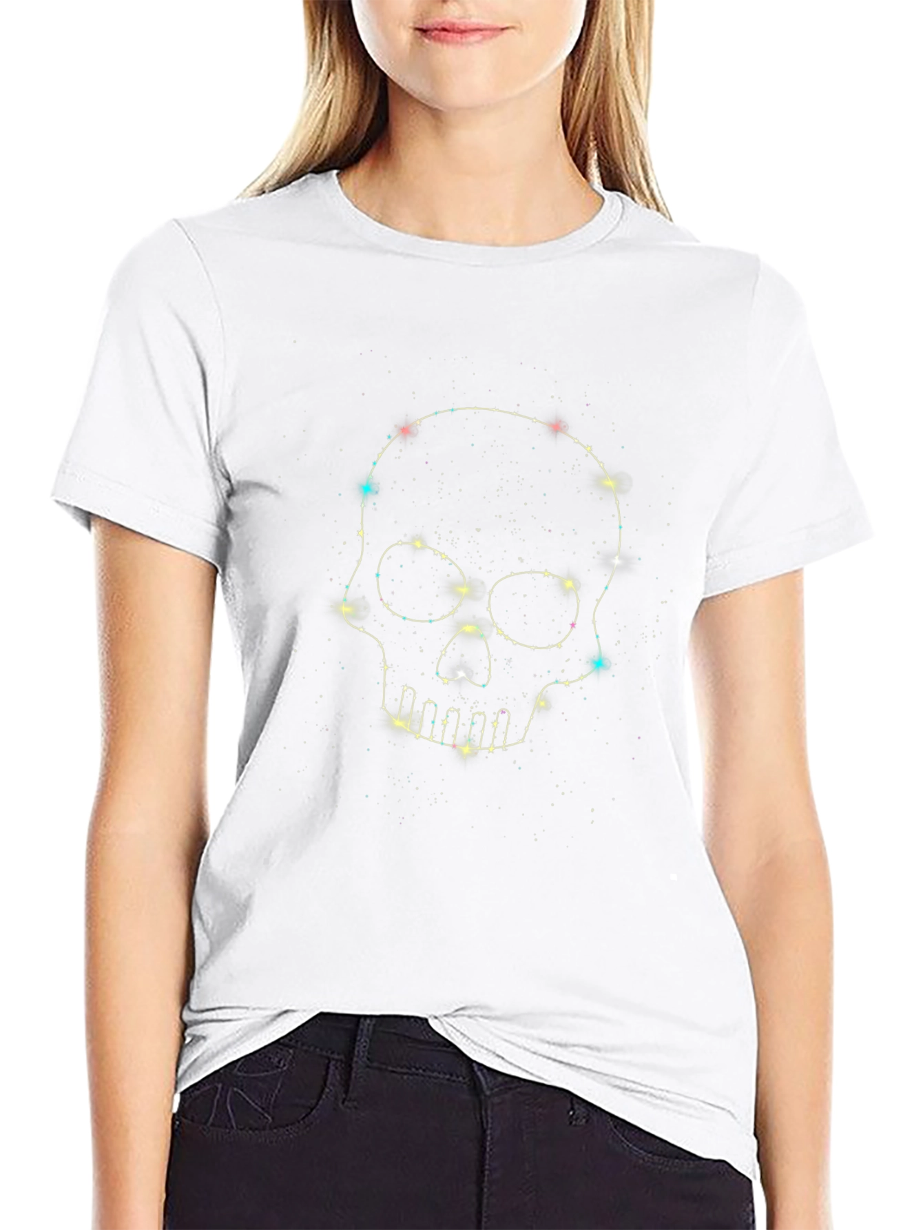 Starry Skull Graphic Tee - Mens Black T-Shirt