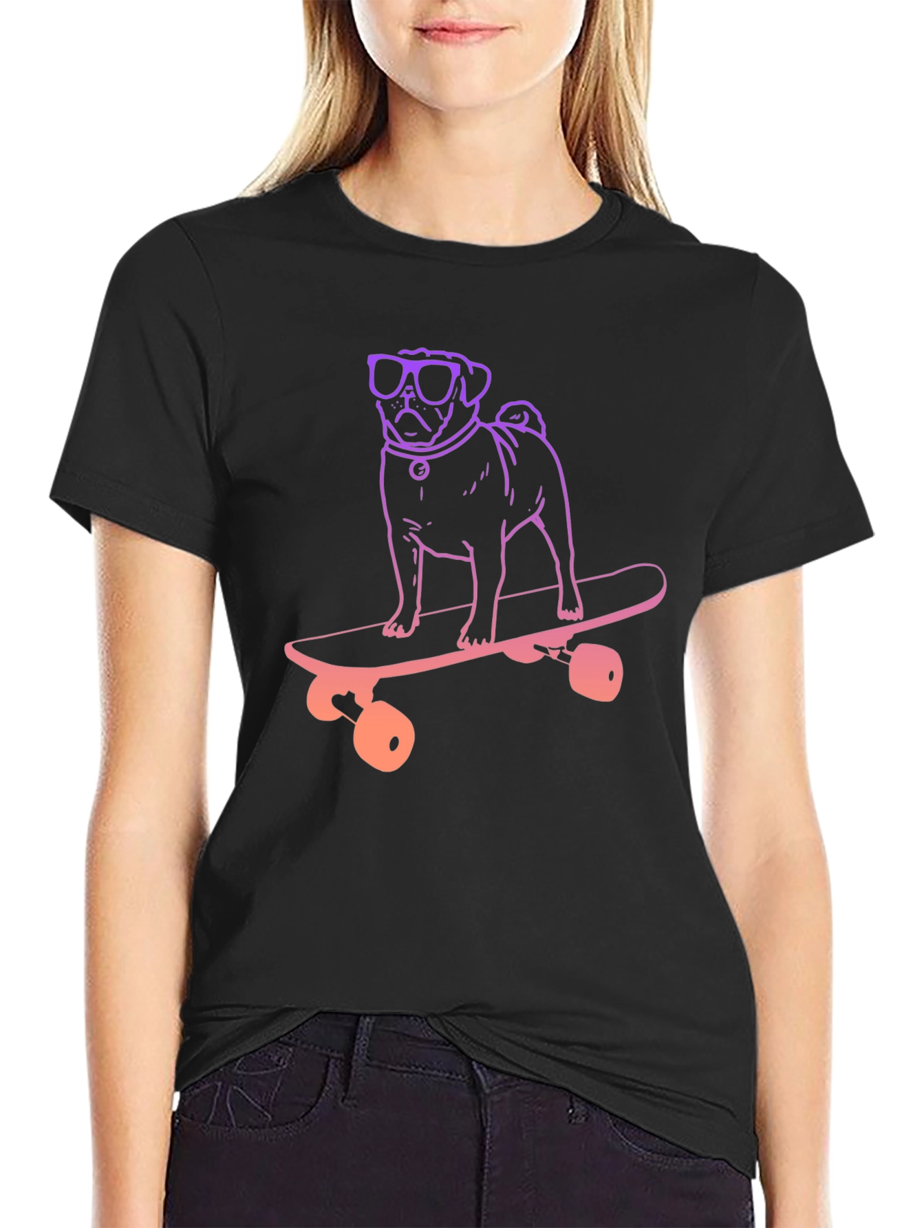 Pug Skateboard T-Shirt