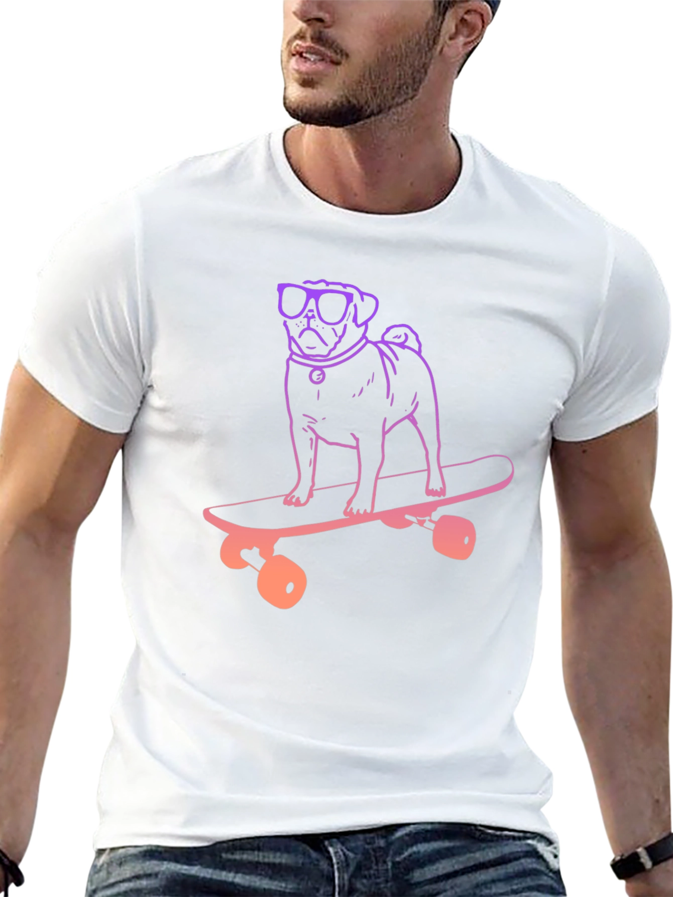 Pug Skateboard T-Shirt