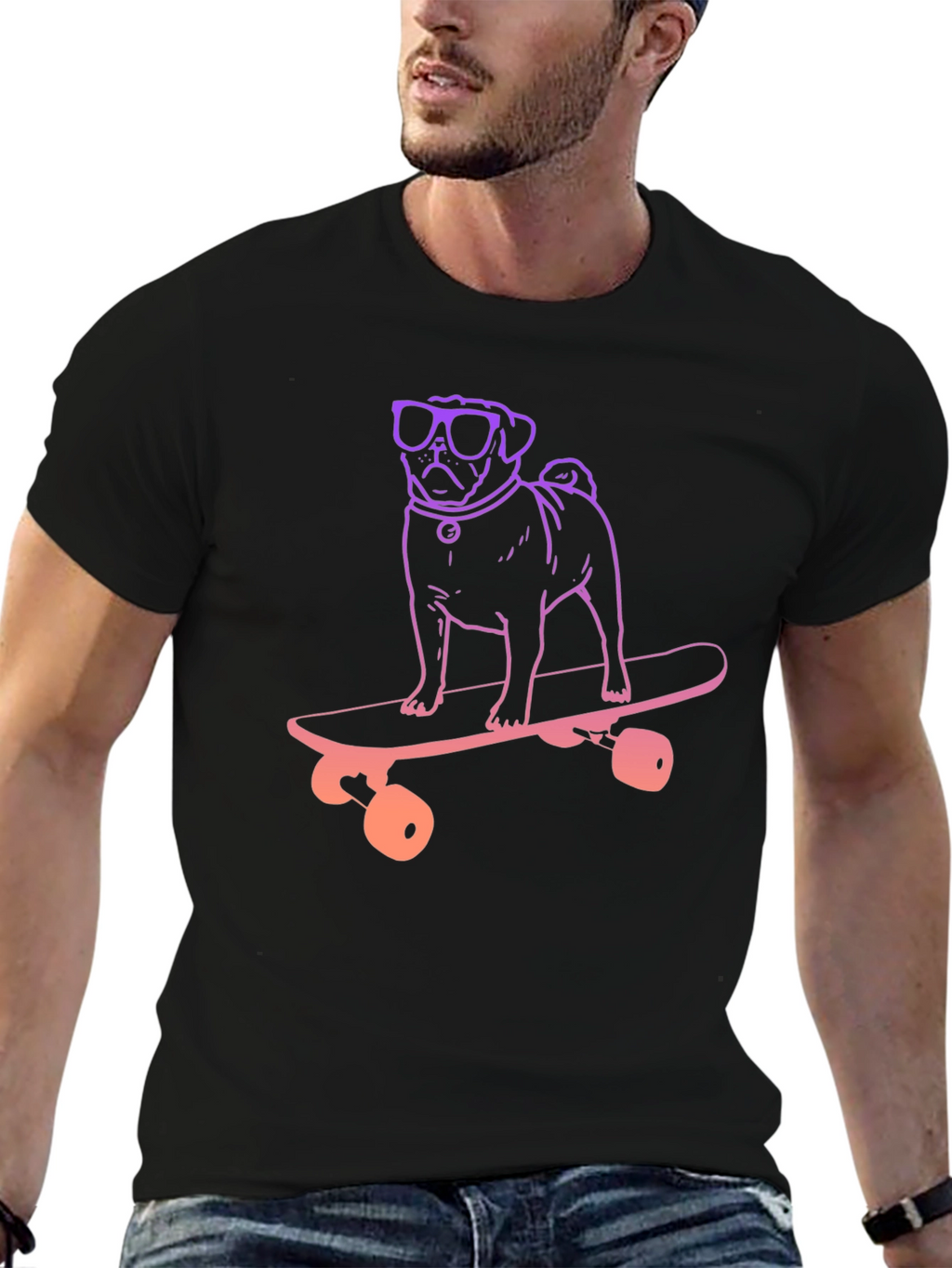 Pug Skateboard T-Shirt