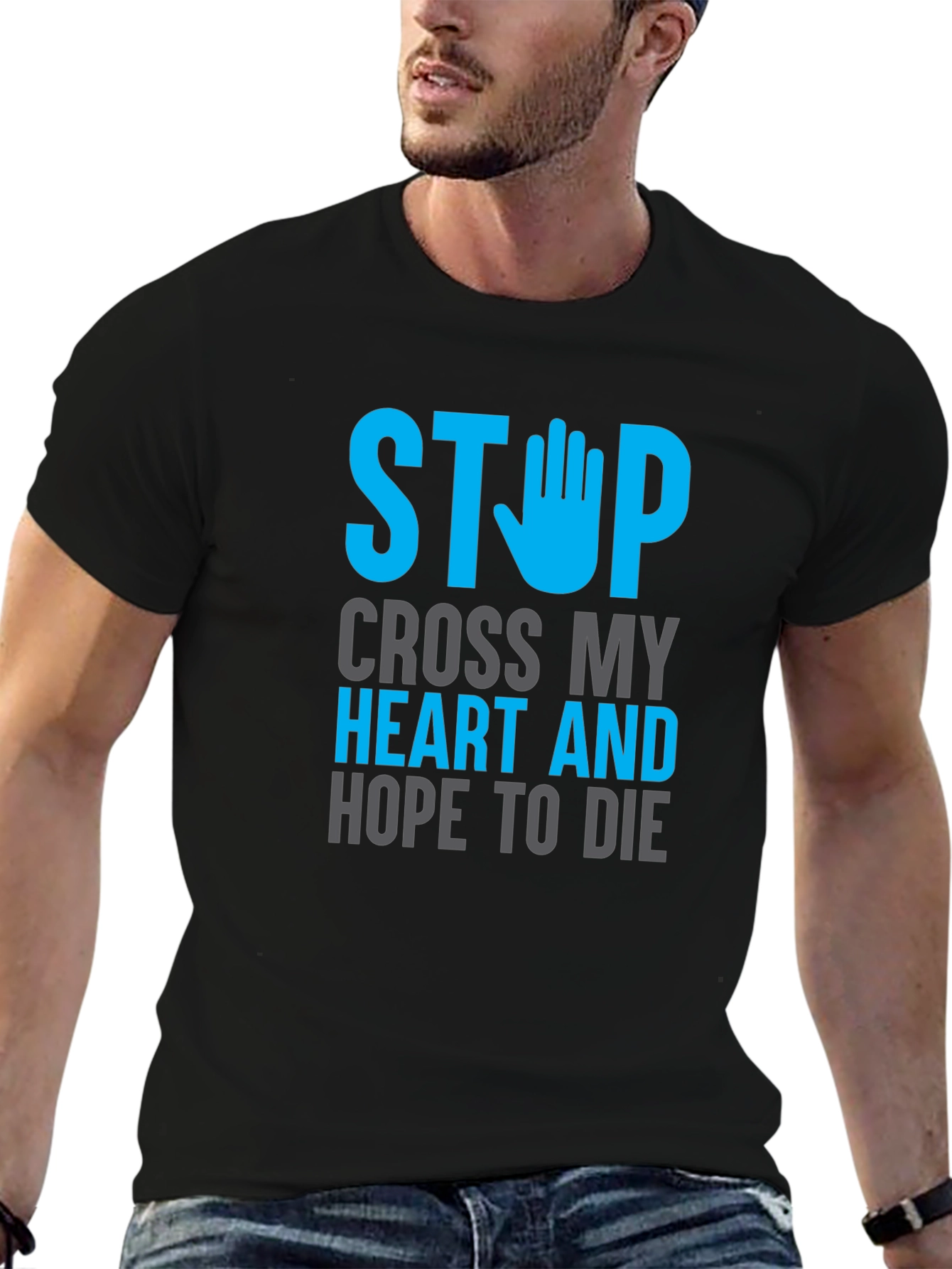Stop Cross My Heart Graphic T-Shirt