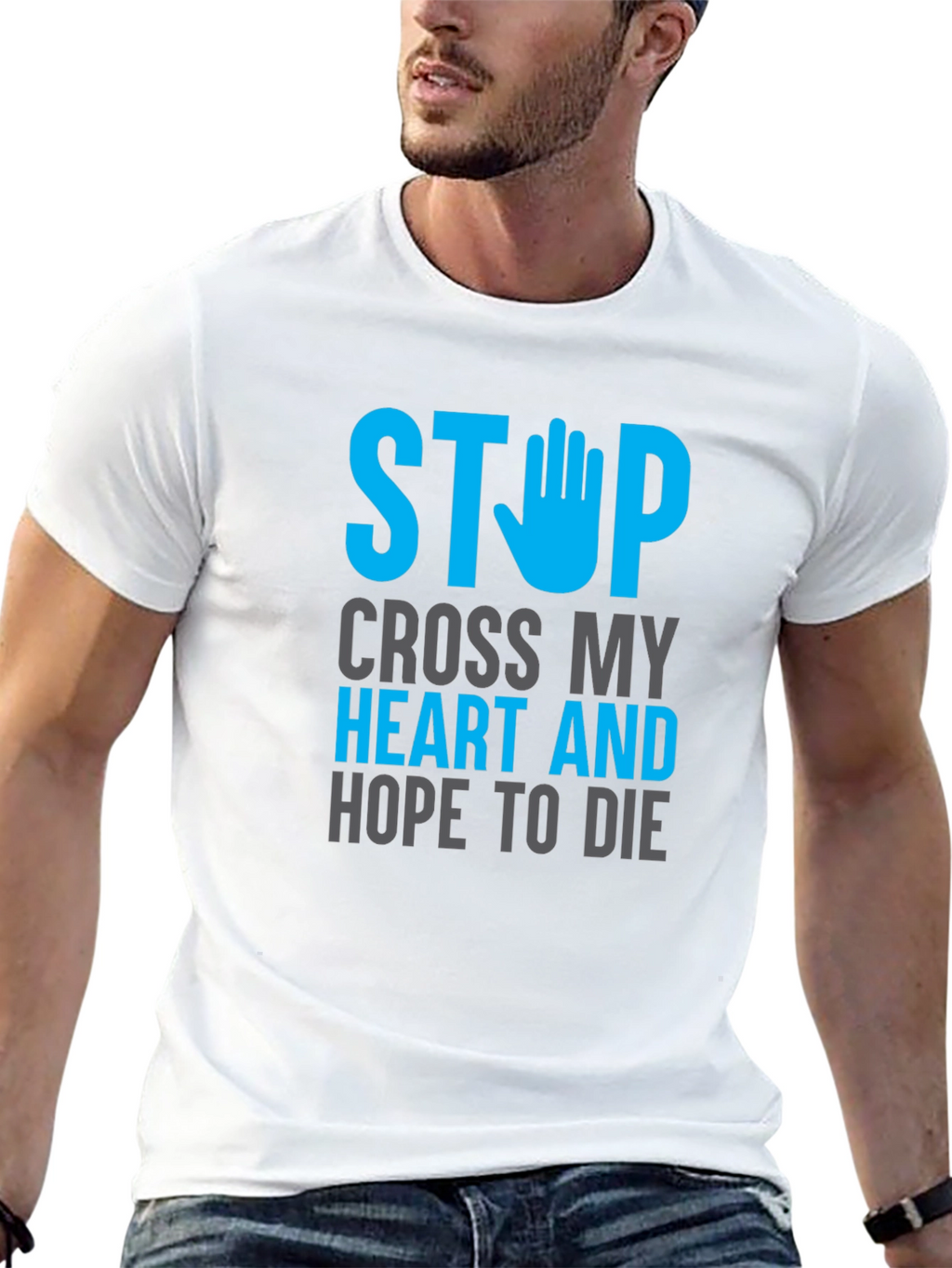Stop Cross My Heart Graphic T-Shirt