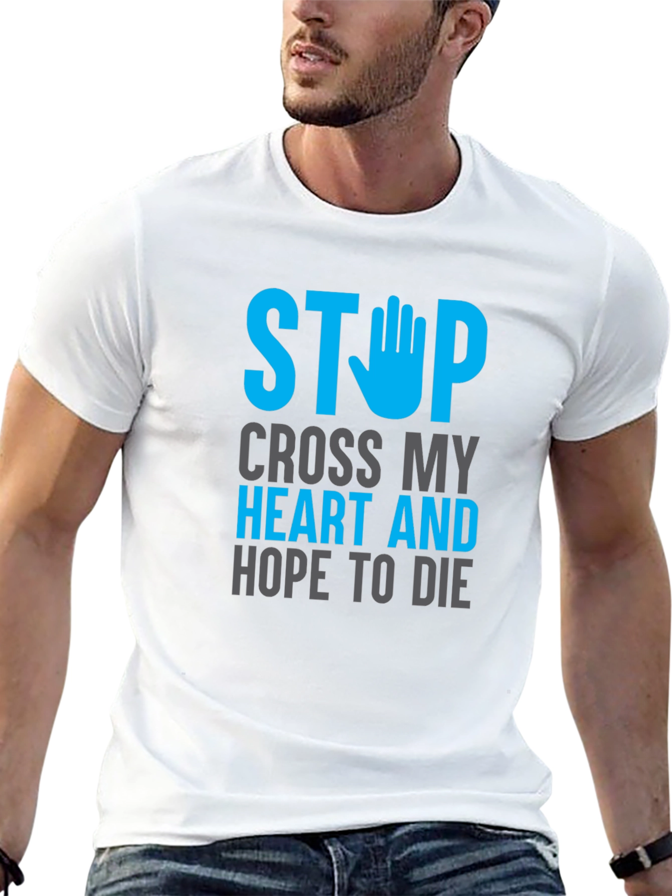 Stop Cross My Heart Graphic T-Shirt