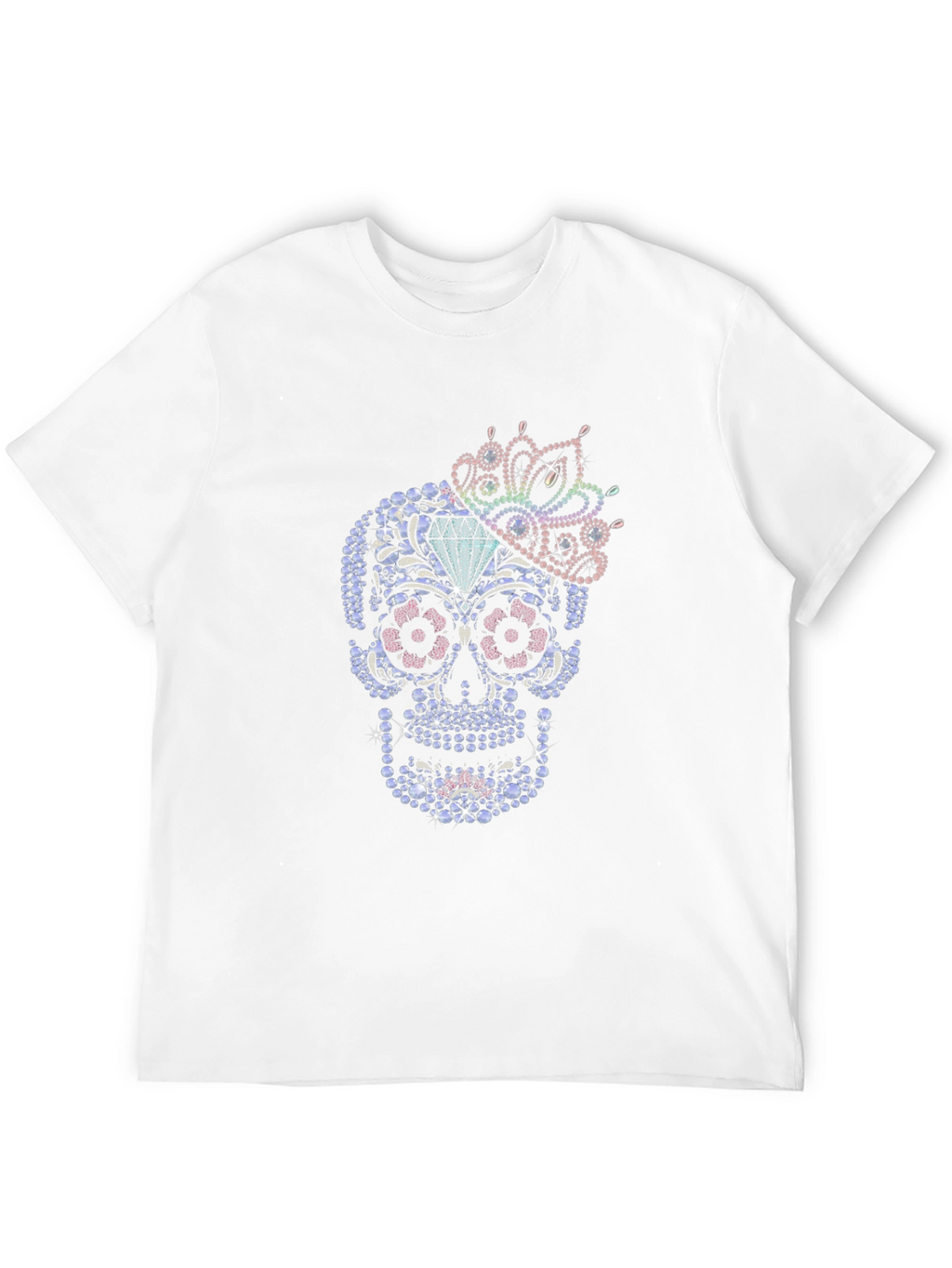 Rhinestone Sugar Skull Graphic T-Shirt - Mens