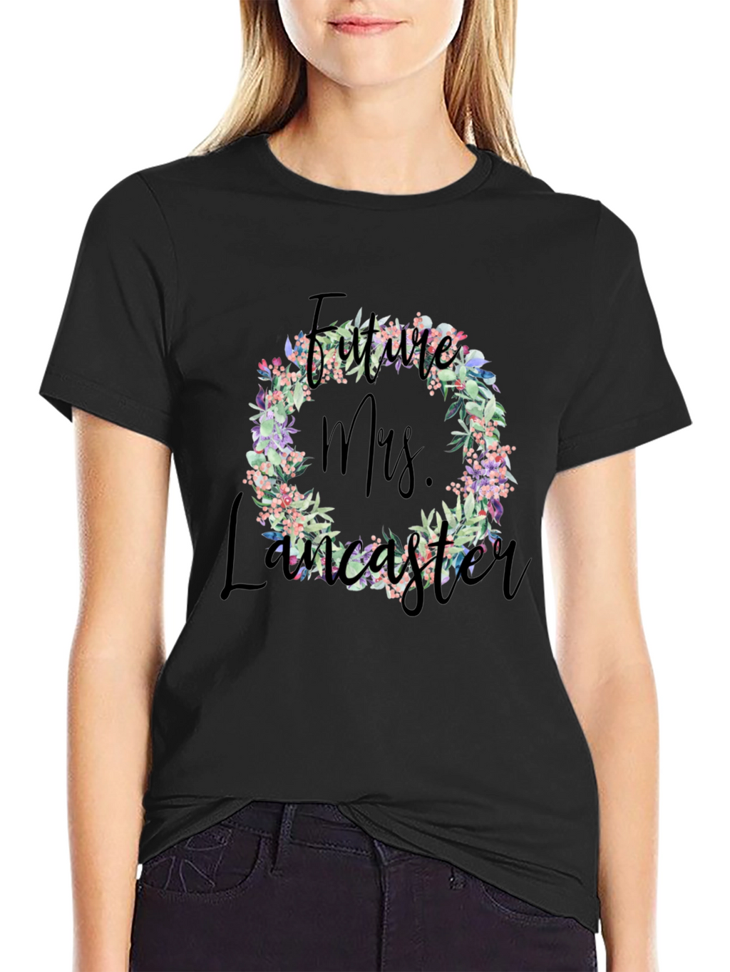 Future Mrs. Lancaster Floral Wreath T-Shirt