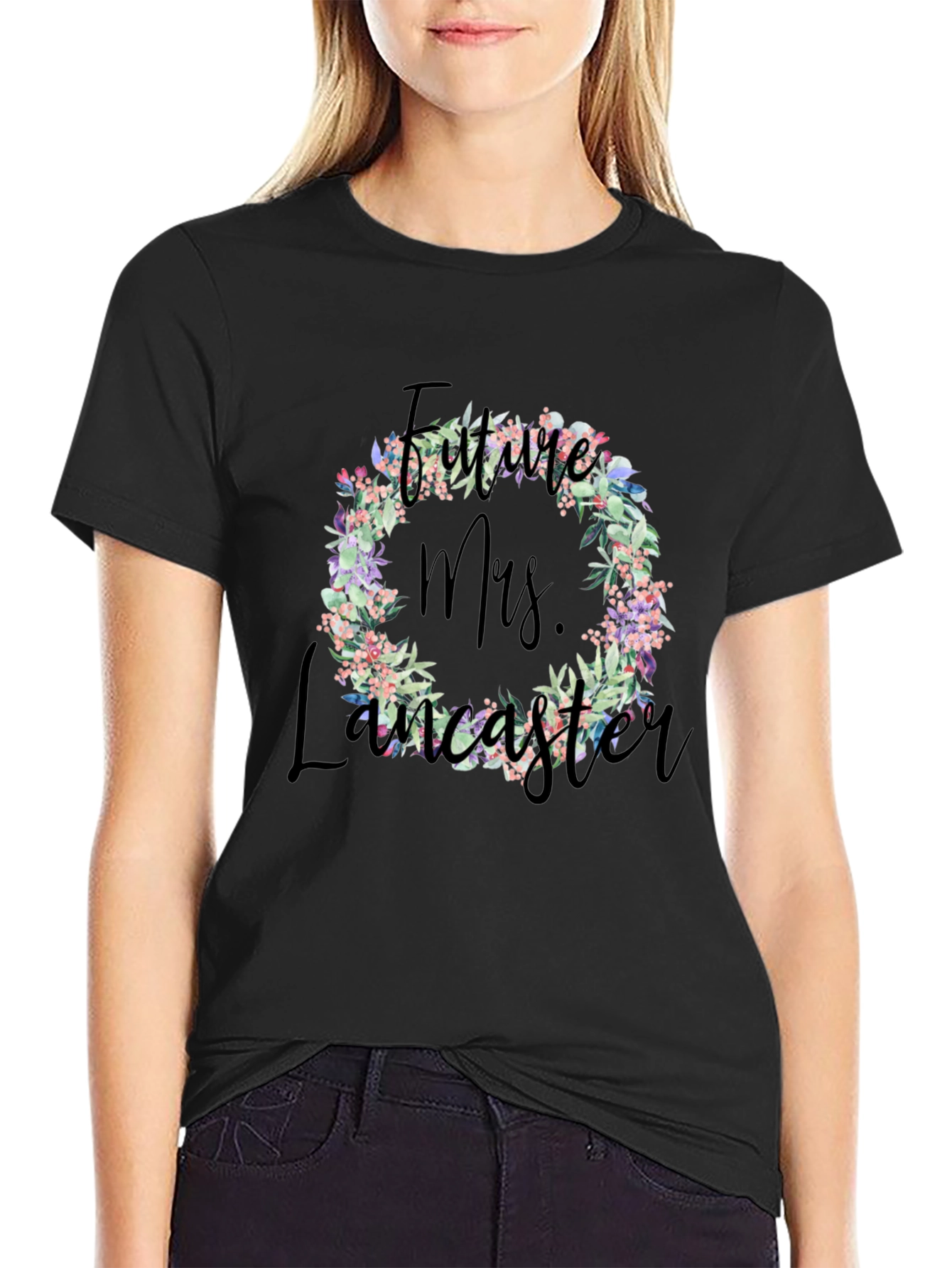 Future Mrs. Lancaster Floral Wreath T-Shirt