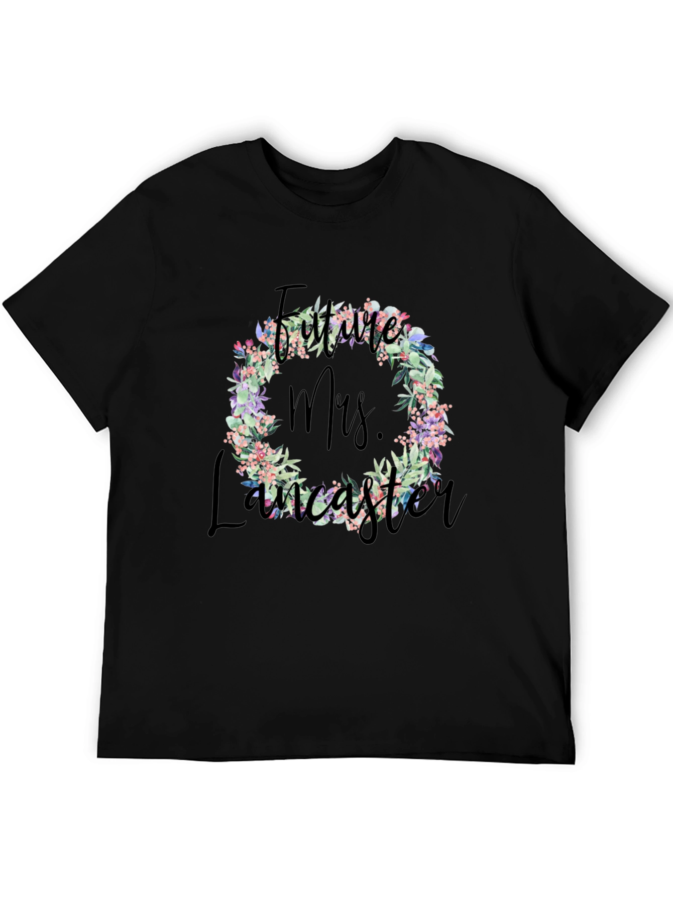 Future Mrs. Lancaster Floral Wreath T-Shirt