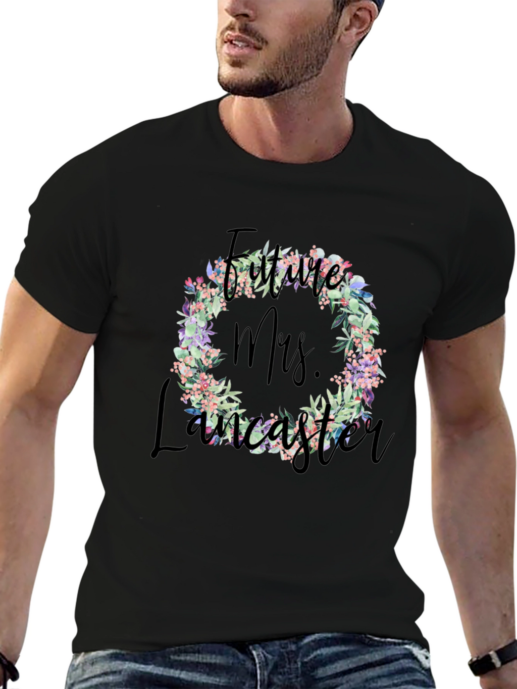 Future Mrs. Lancaster Floral Wreath T-Shirt