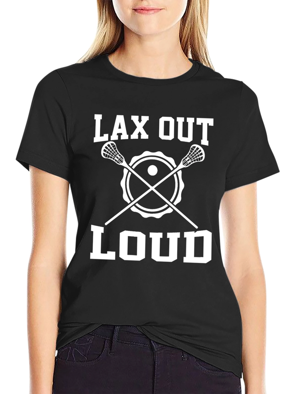 Lax Out Loud Black T-Shirt - Lacrosse Graphic Tee
