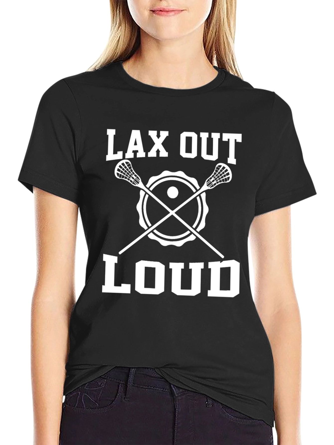 Lax Out Loud Black T-Shirt - Lacrosse Graphic Tee
