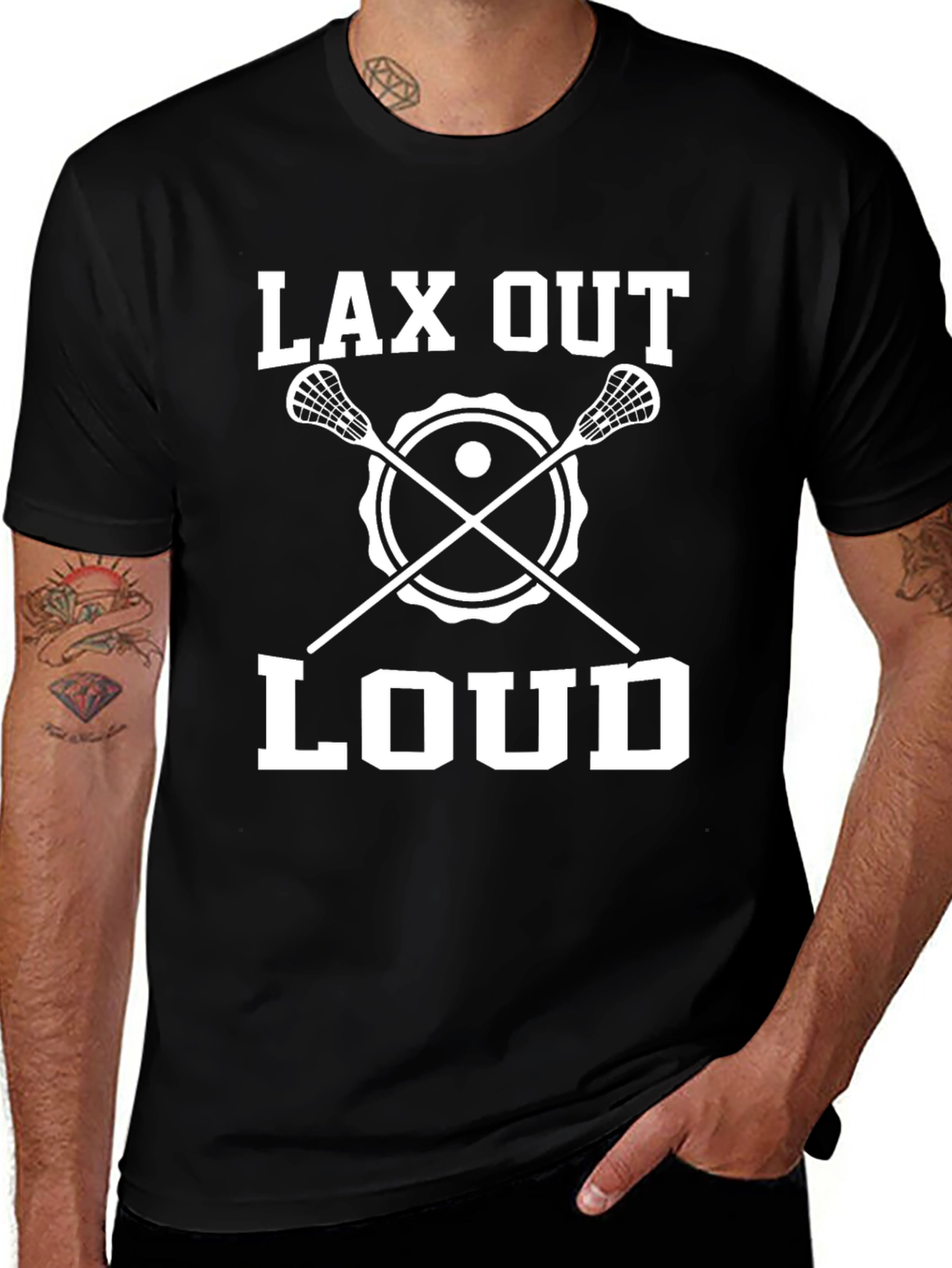 Lax Out Loud Black T-Shirt - Lacrosse Graphic Tee