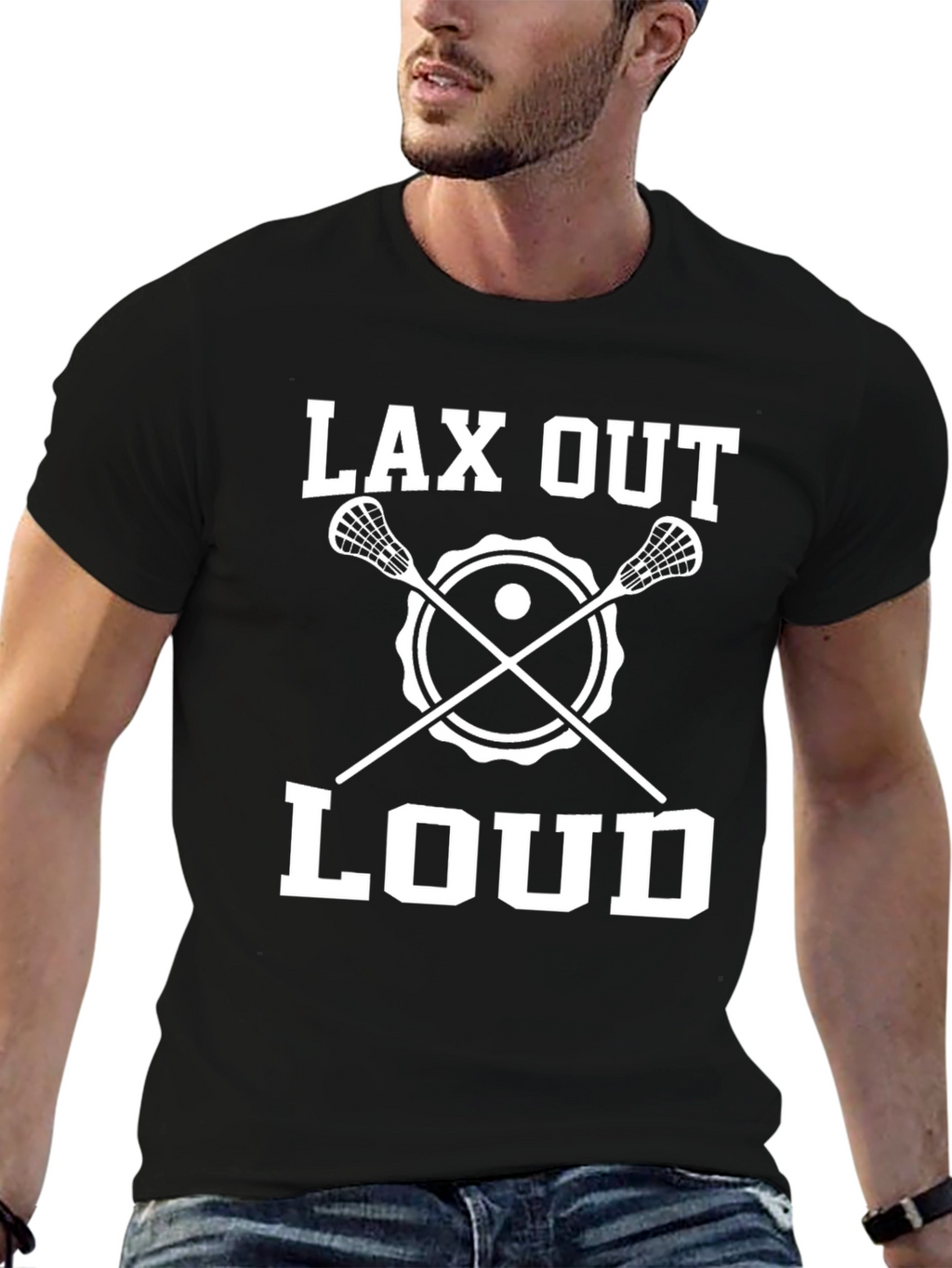 Lax Out Loud Black T-Shirt - Lacrosse Graphic Tee