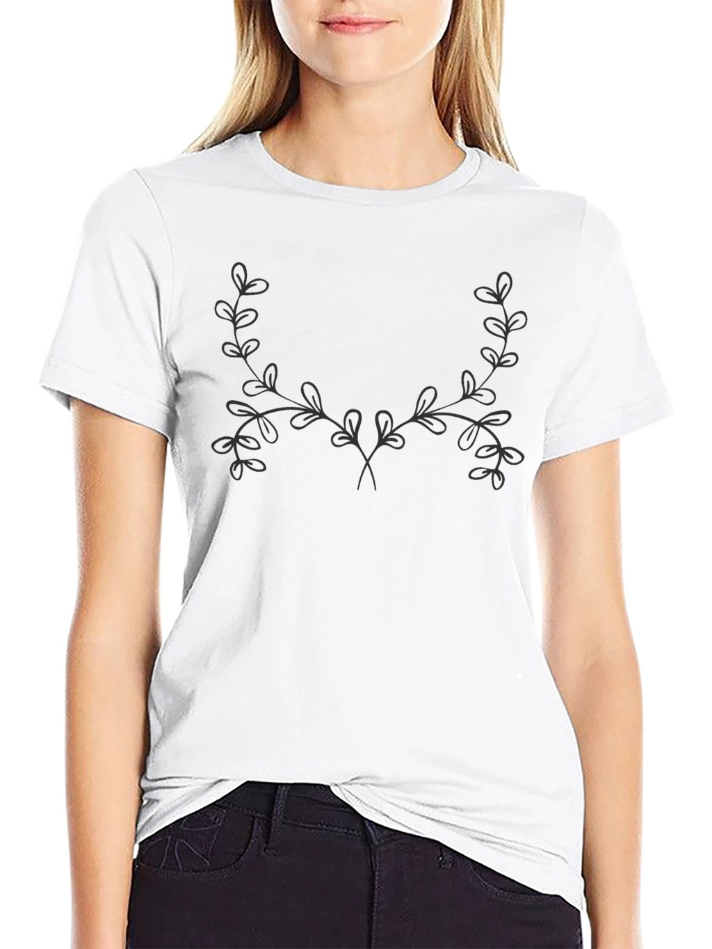 Nature-Inspired Black Graphic Tee