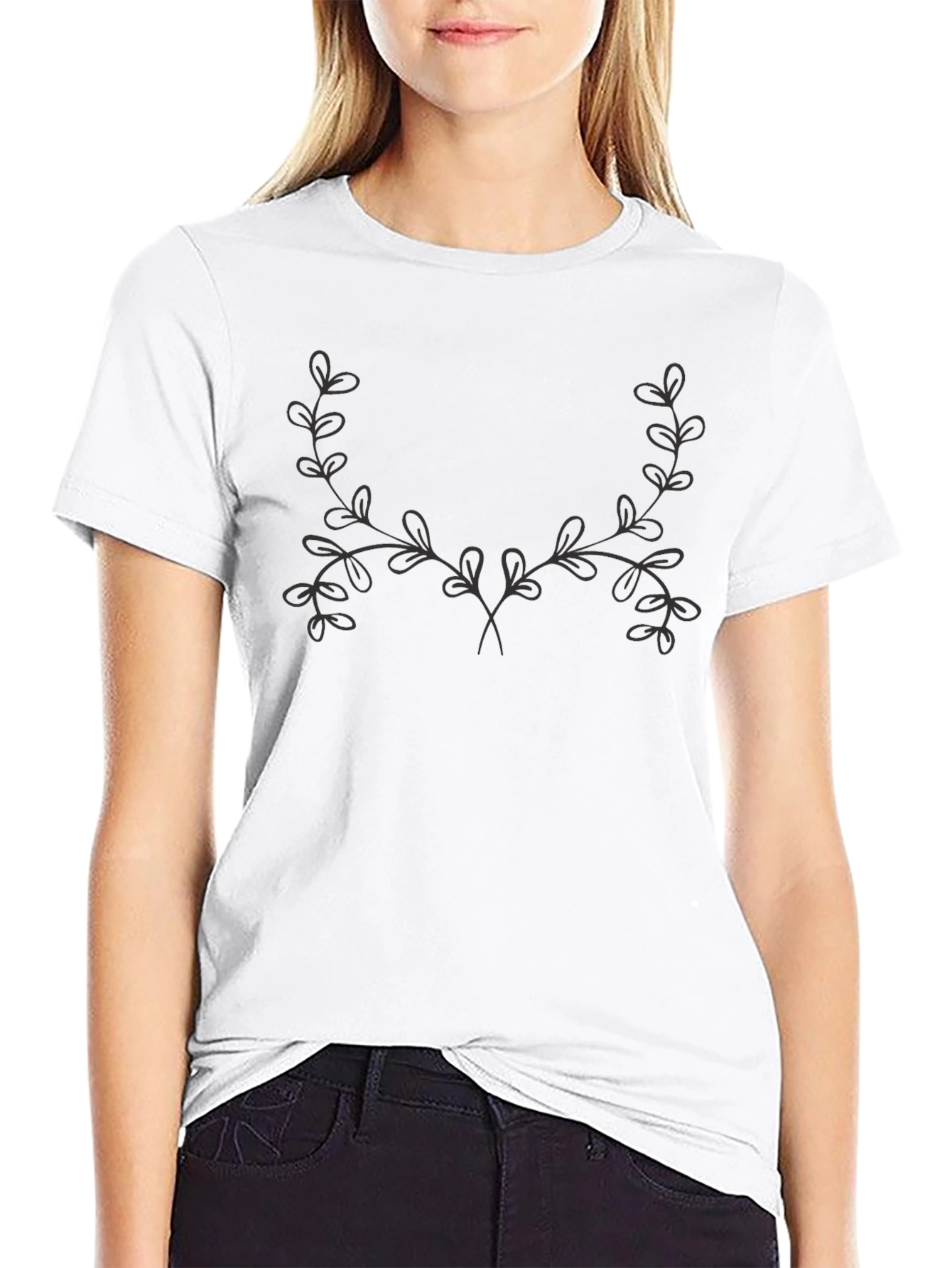 Nature-Inspired Black Graphic Tee