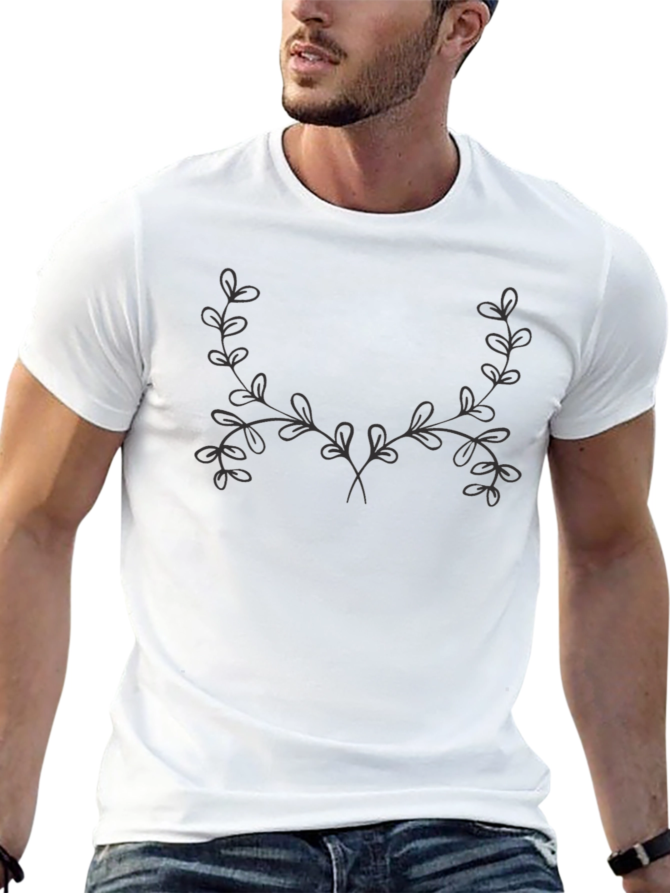Nature-Inspired Black Graphic Tee