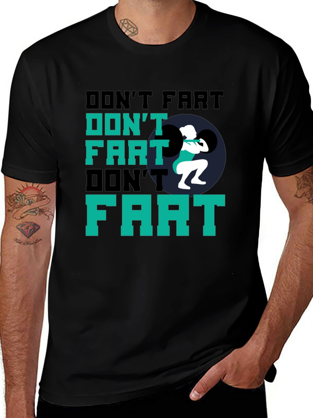 Dont Fart Weightlifting Black T-Shirt