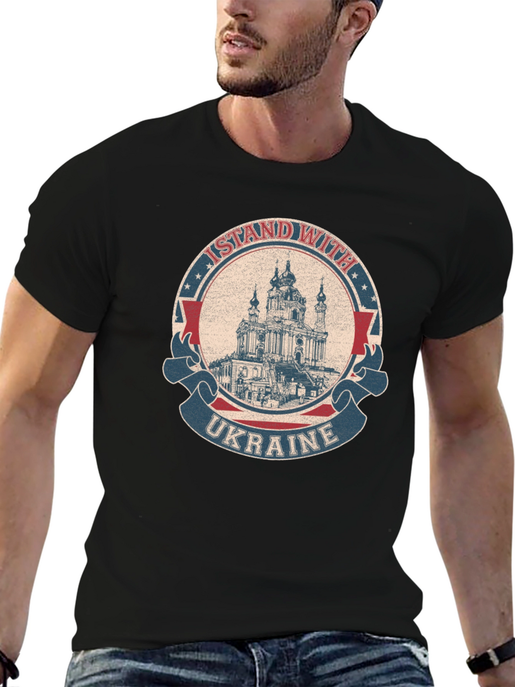 I Stand With Ukraine T-Shirt Black