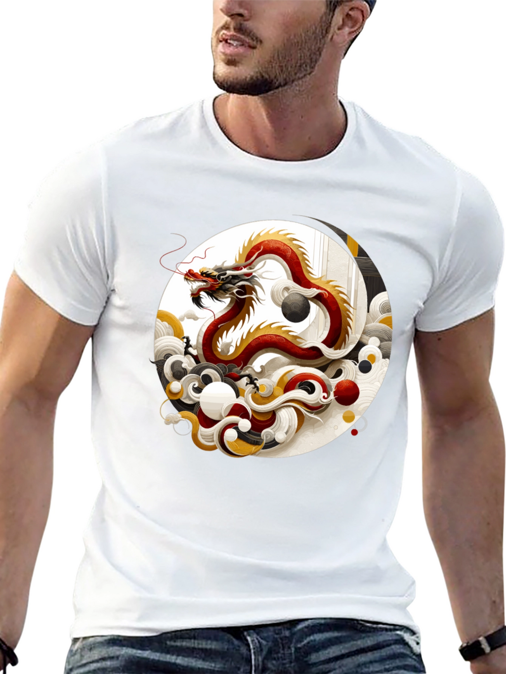 Yin Yang Dragon Graphic Tee