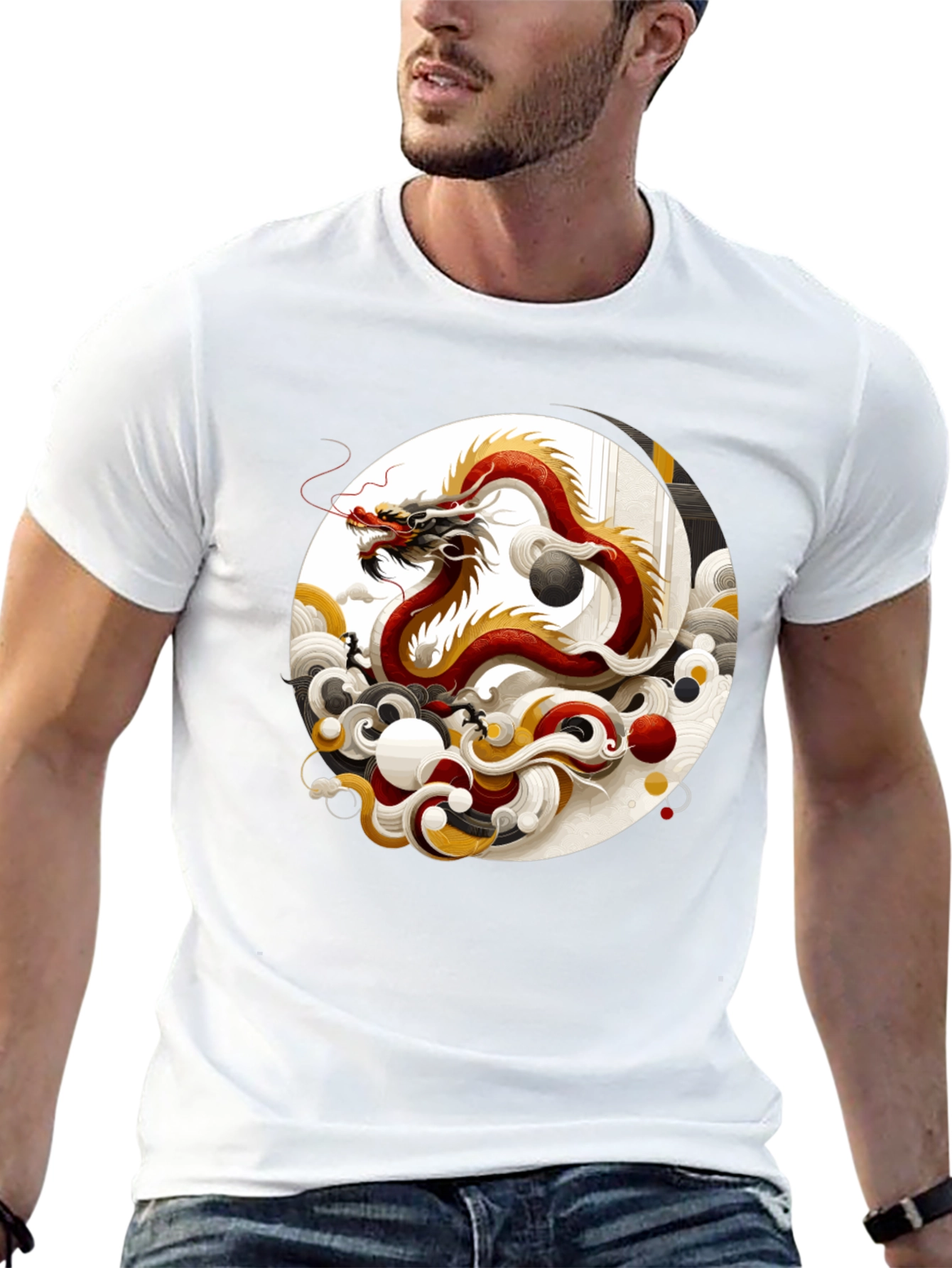 Yin Yang Dragon Graphic Tee
