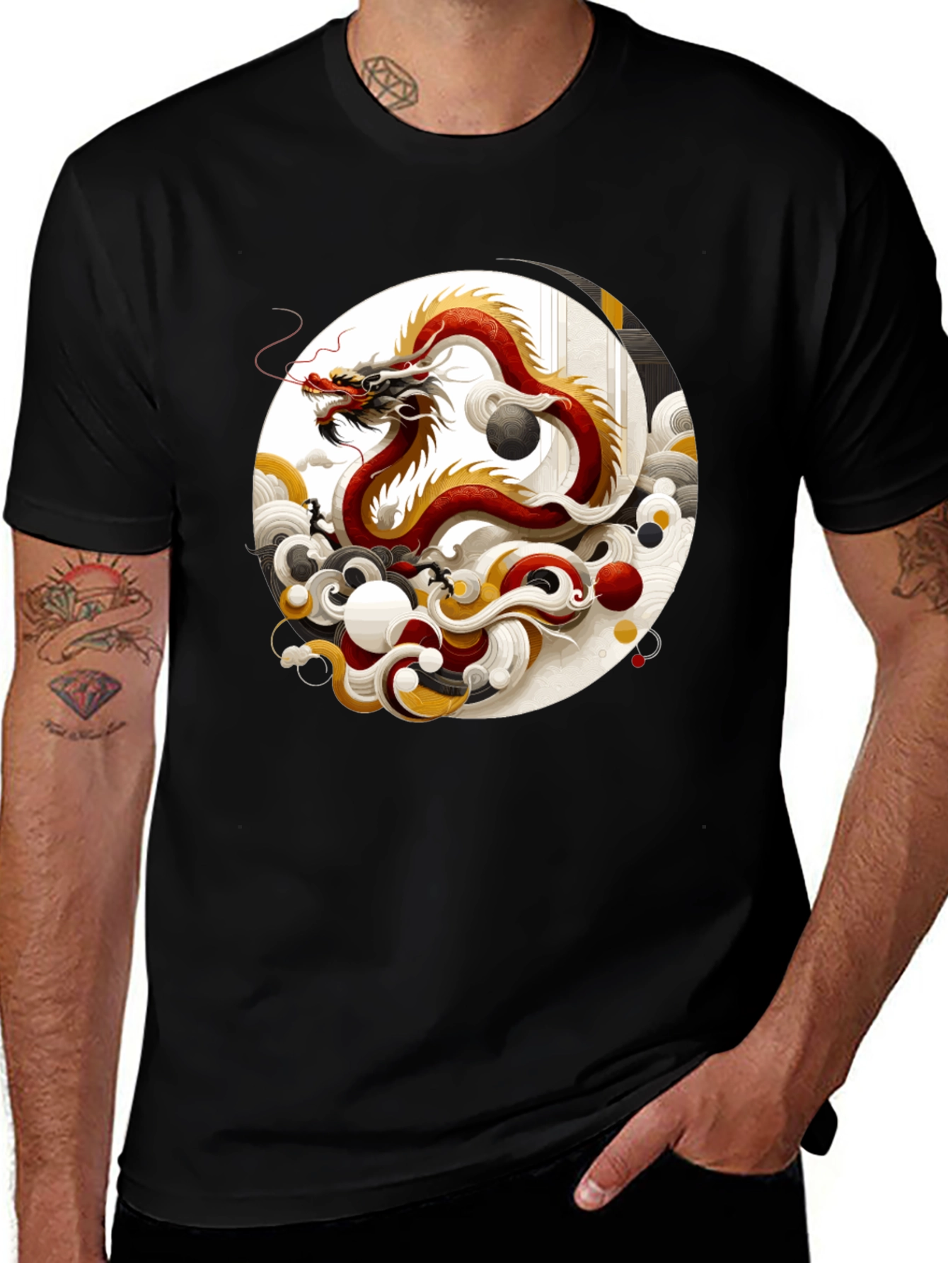 Yin Yang Dragon Graphic Tee