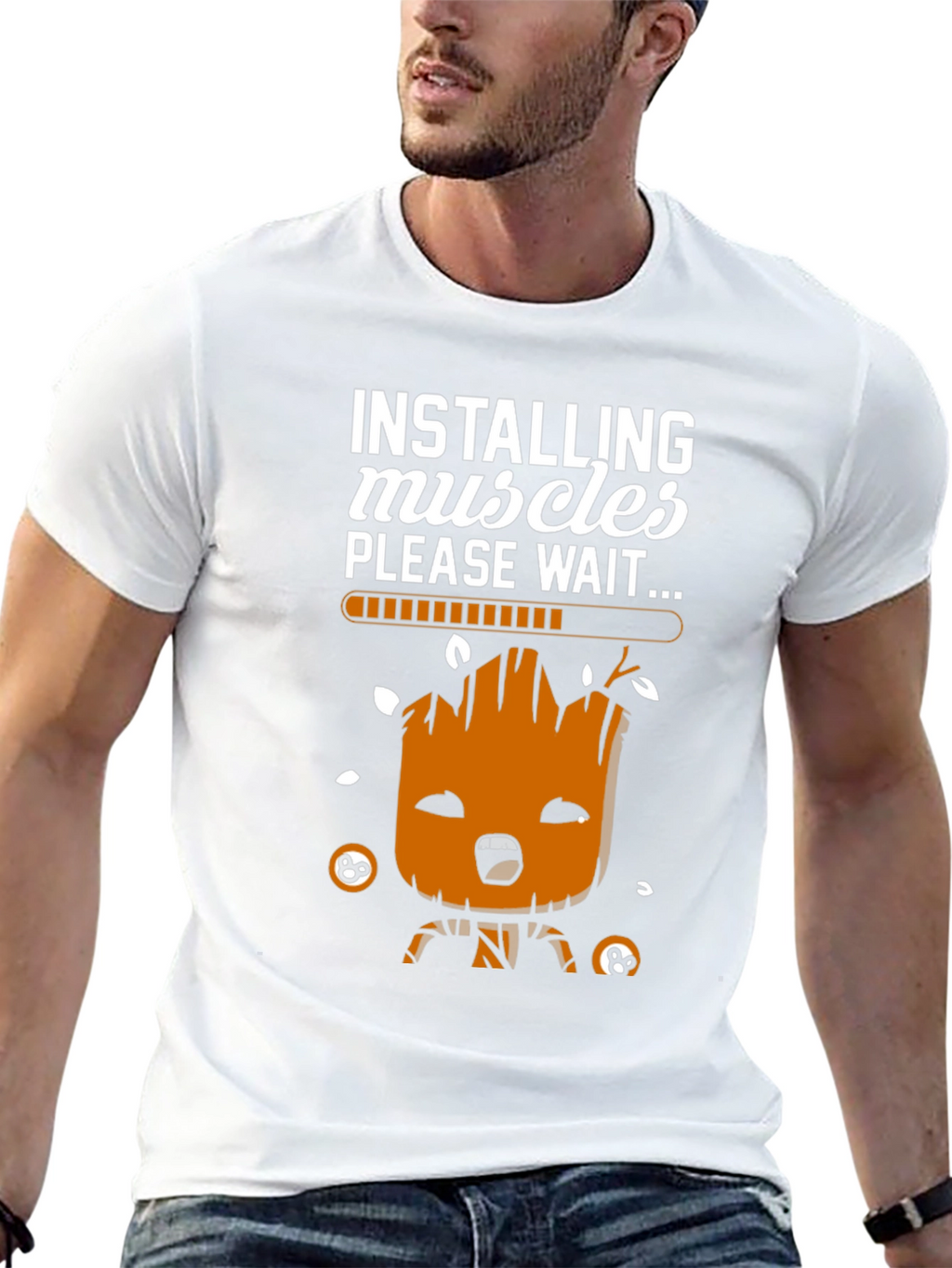 Installing Muscles Groot T-Shirt - Funny Workout Tee