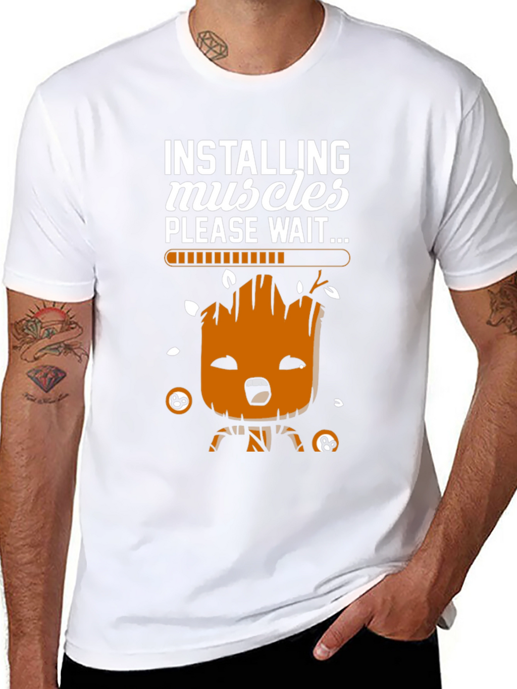 Installing Muscles Groot T-Shirt - Funny Workout Tee