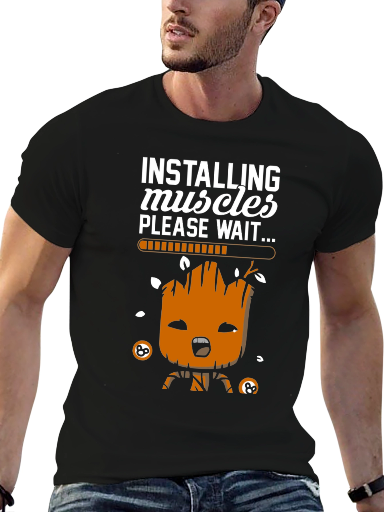 Installing Muscles Groot T-Shirt - Funny Workout Tee