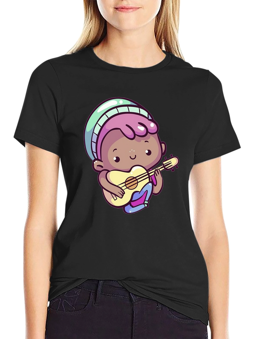 Cartoon Guitar Player T-Shirt