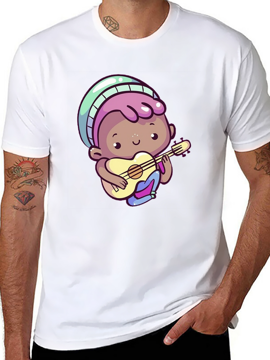 Cartoon Guitar Player T-Shirt
