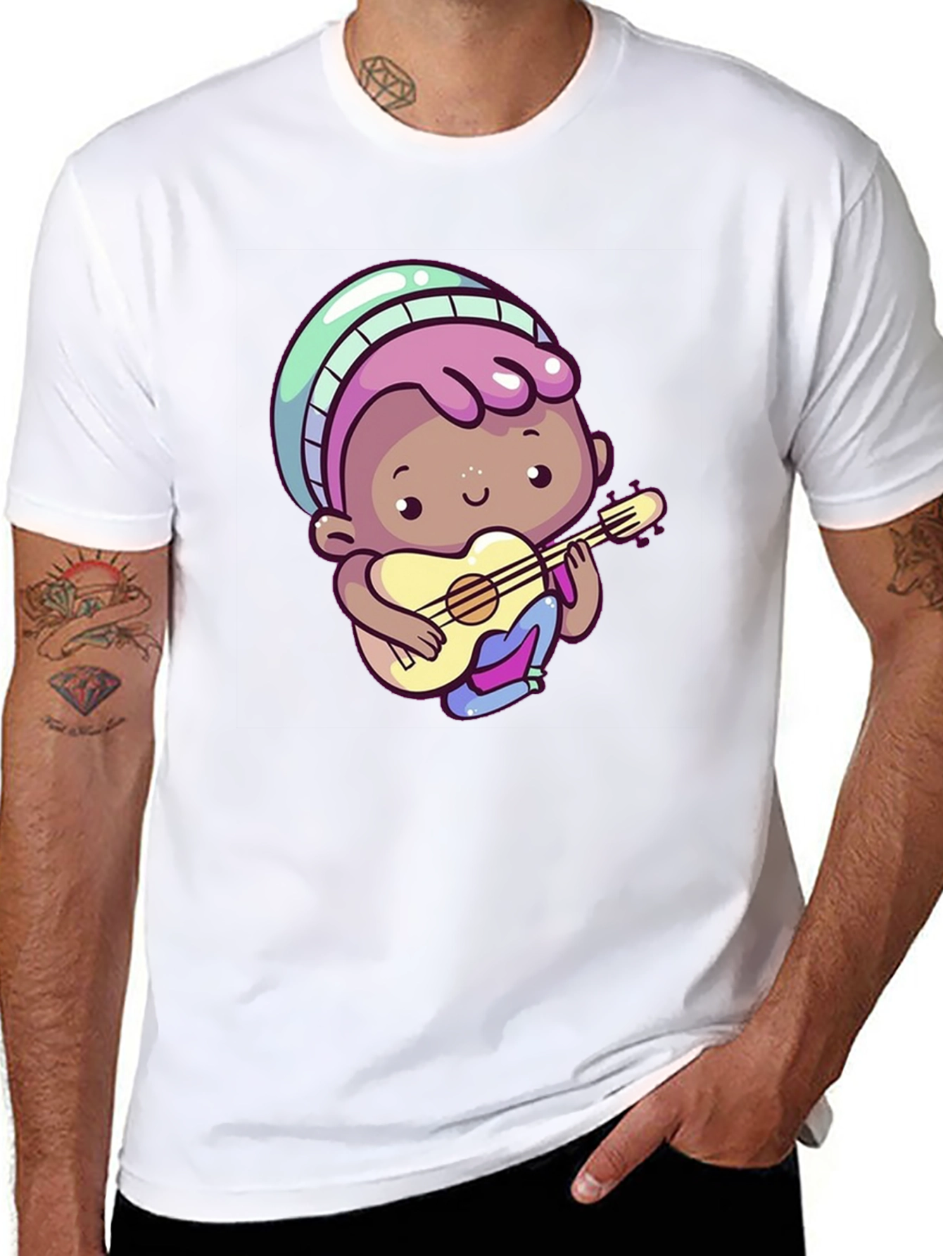 Cartoon Guitar Player T-Shirt