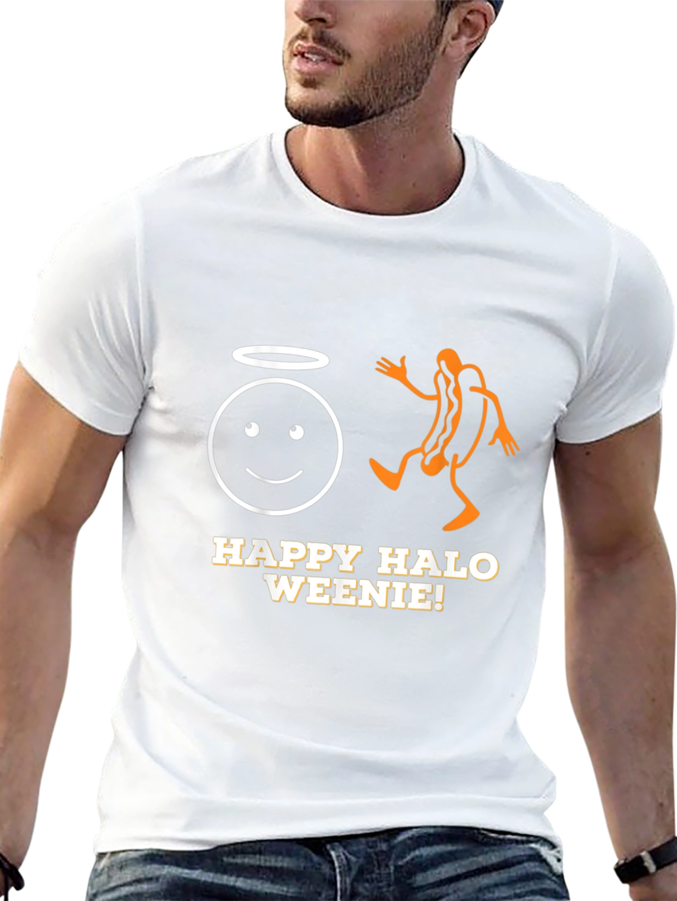 Happy Halo Weenie T-Shirt - Funny Graphic Tee
