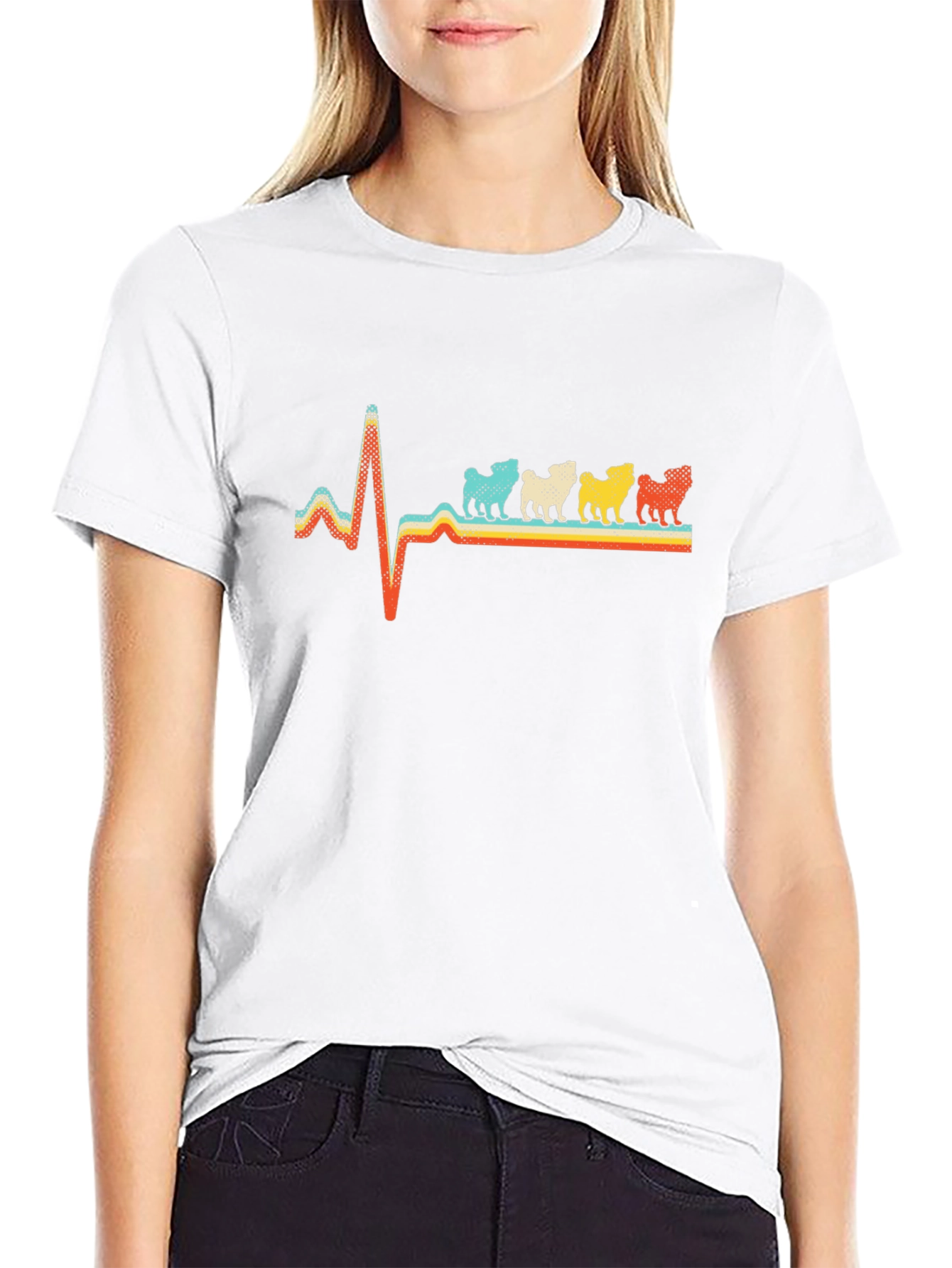 Dog Heartbeat Graphic Tee - Stylish Pet Lover T-Shirt