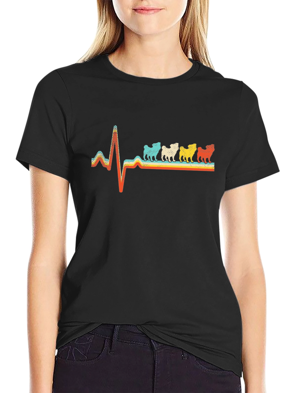 Dog Heartbeat Graphic Tee - Stylish Pet Lover T-Shirt