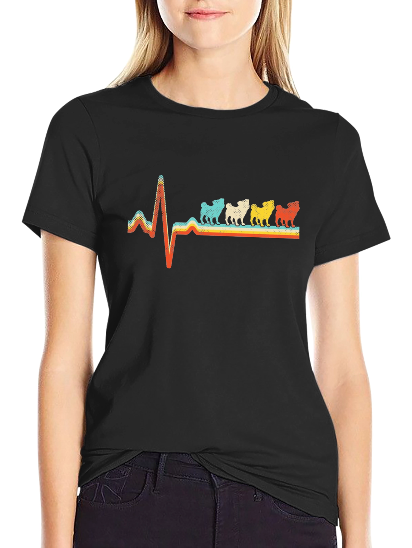 Dog Heartbeat Graphic Tee - Stylish Pet Lover T-Shirt
