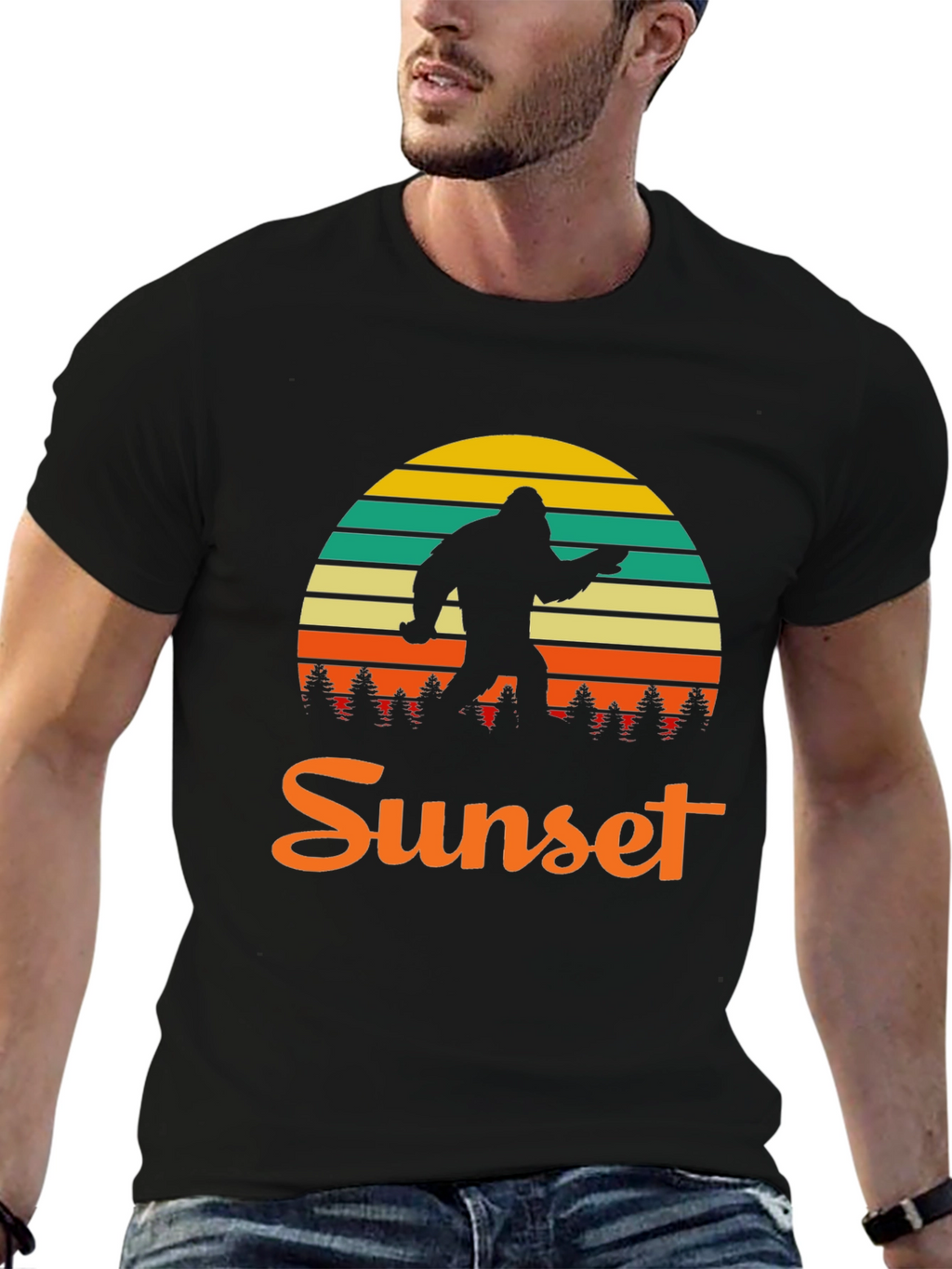 Bigfoot Sunset Graphic T-Shirt