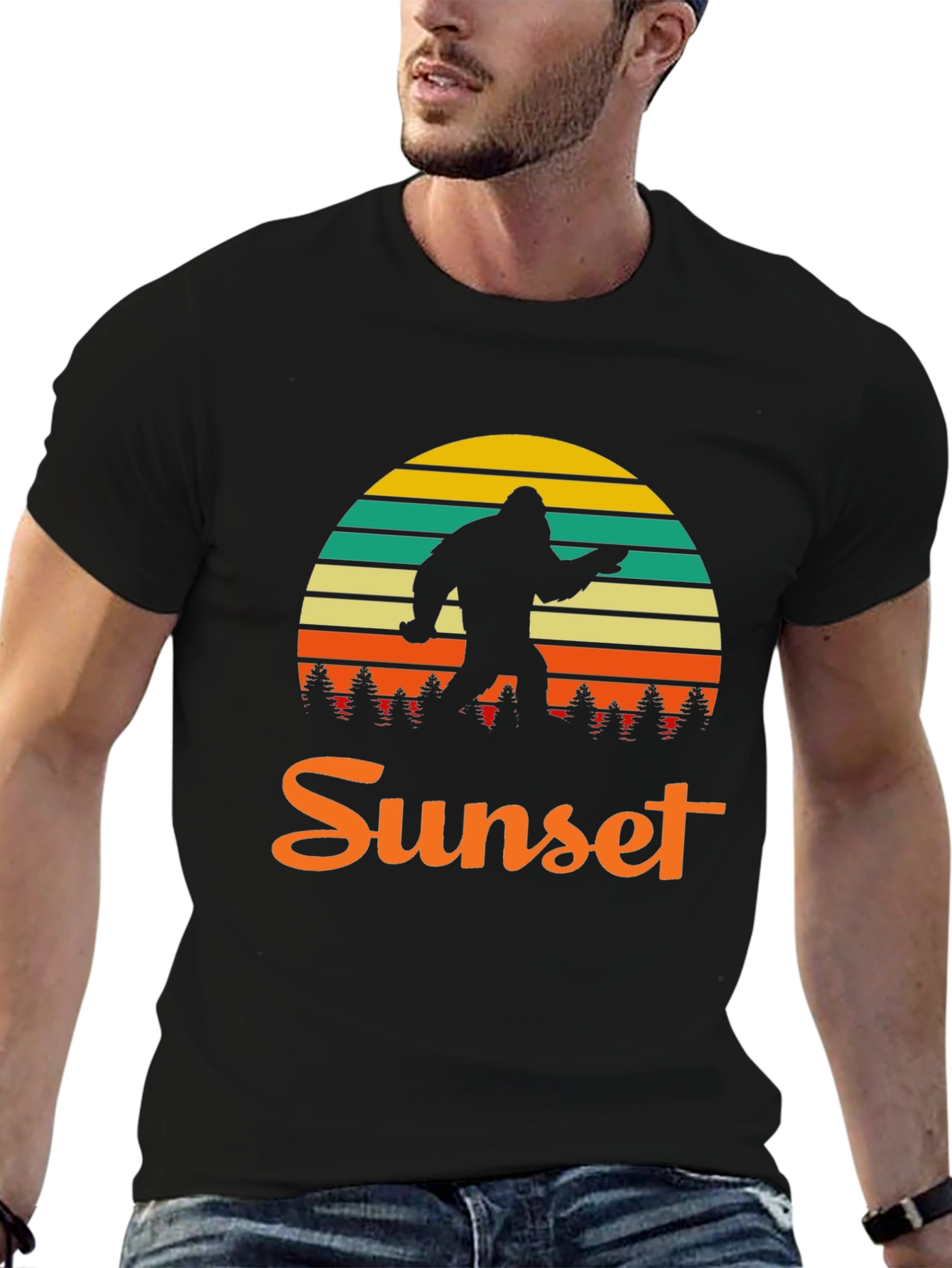 Bigfoot Sunset Graphic T-Shirt