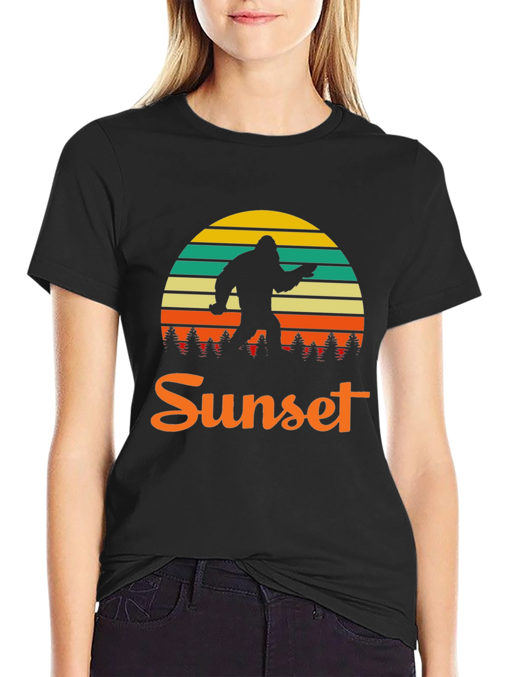 Bigfoot Sunset Graphic T-Shirt