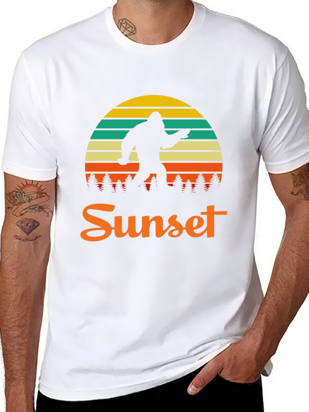 Bigfoot Sunset Graphic T-Shirt