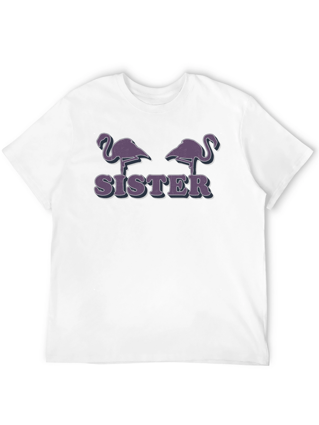 Flamingo Sister Graphic T-Shirt - Black