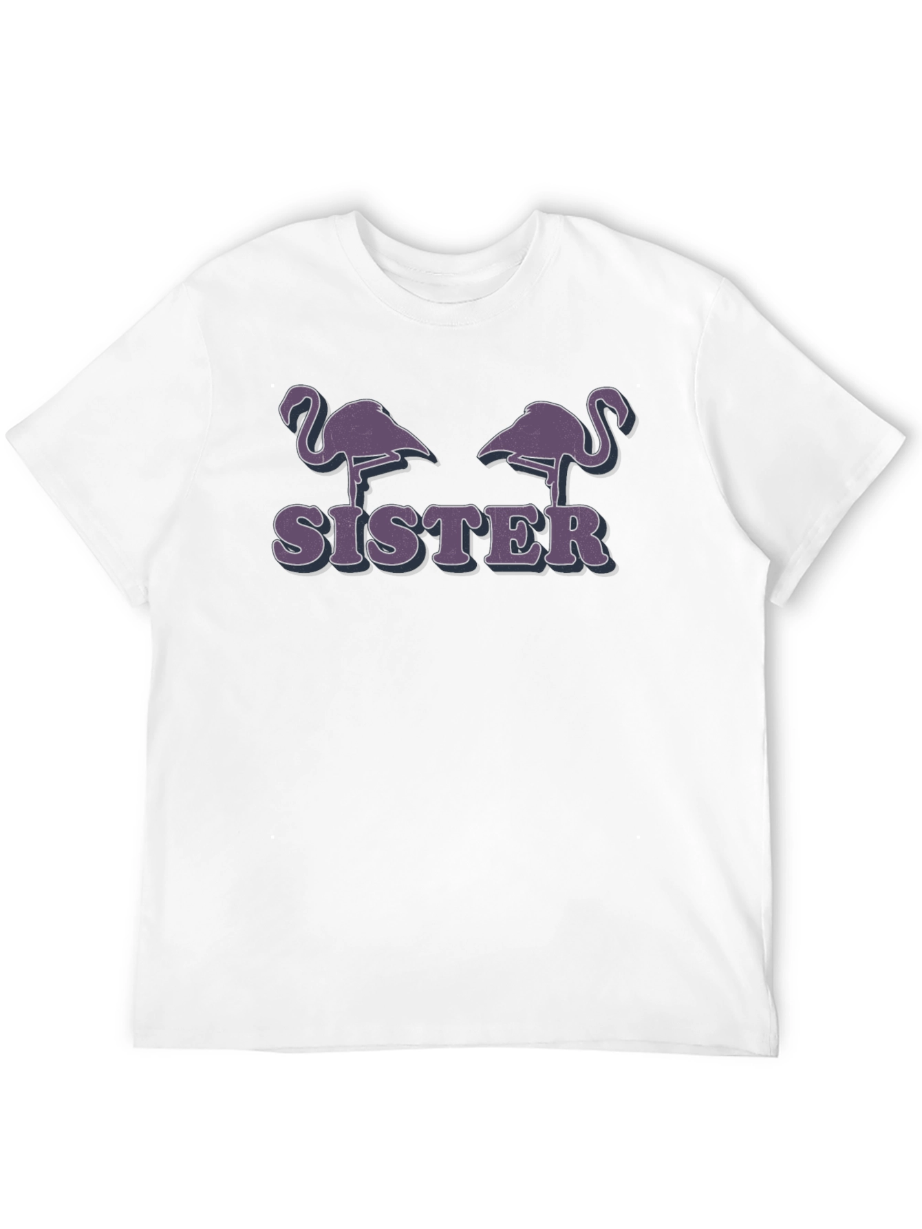 Flamingo Sister Graphic T-Shirt - Black