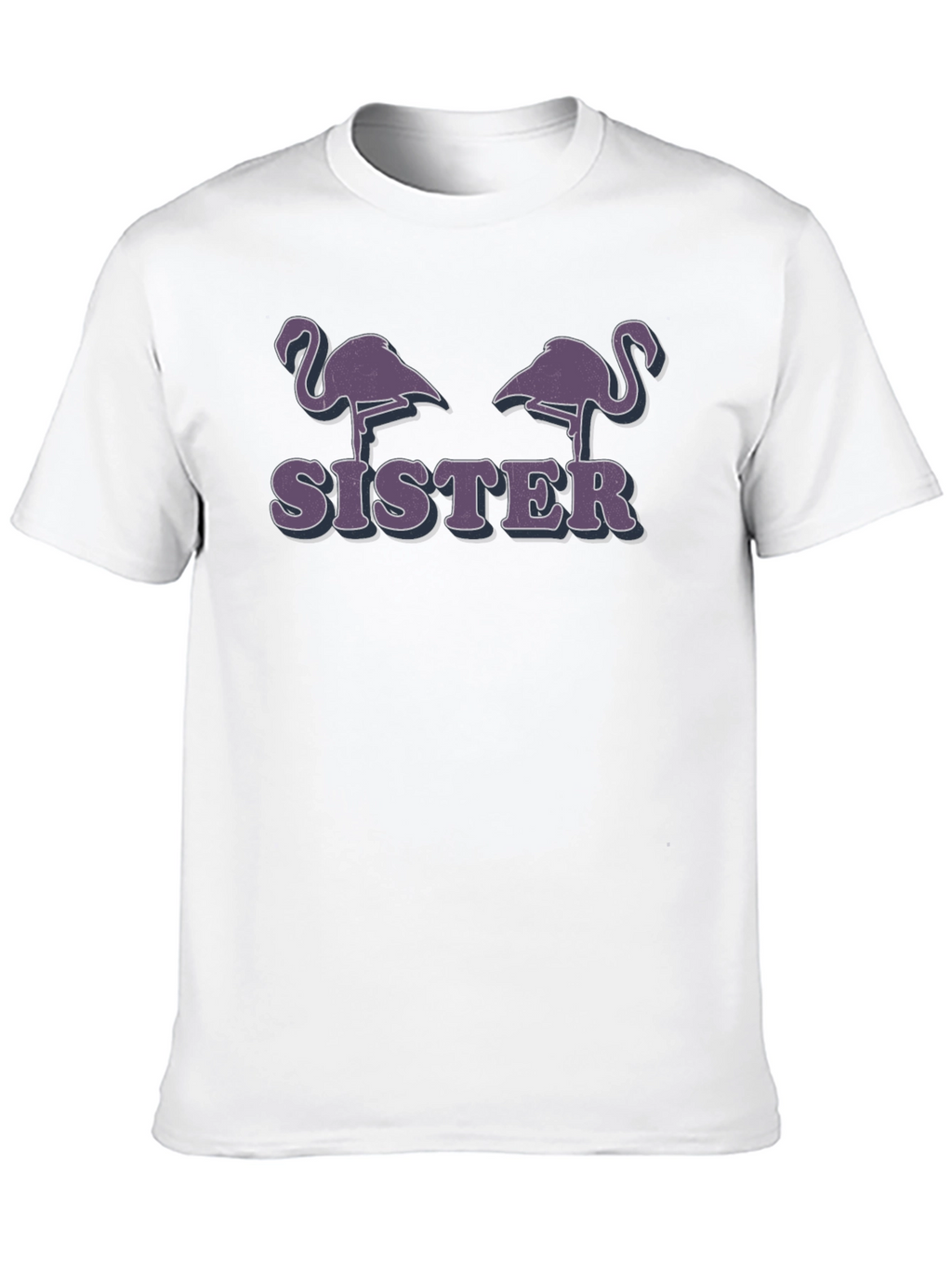 Flamingo Sister Graphic T-Shirt - Black