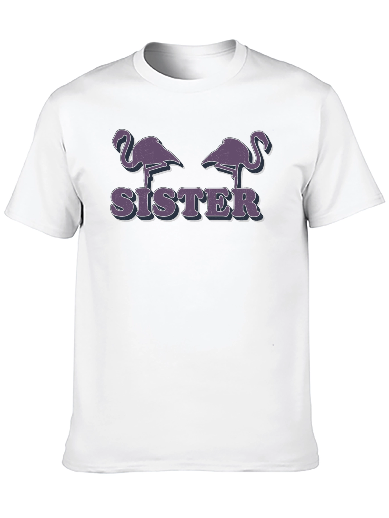 Flamingo Sister Graphic T-Shirt - Black