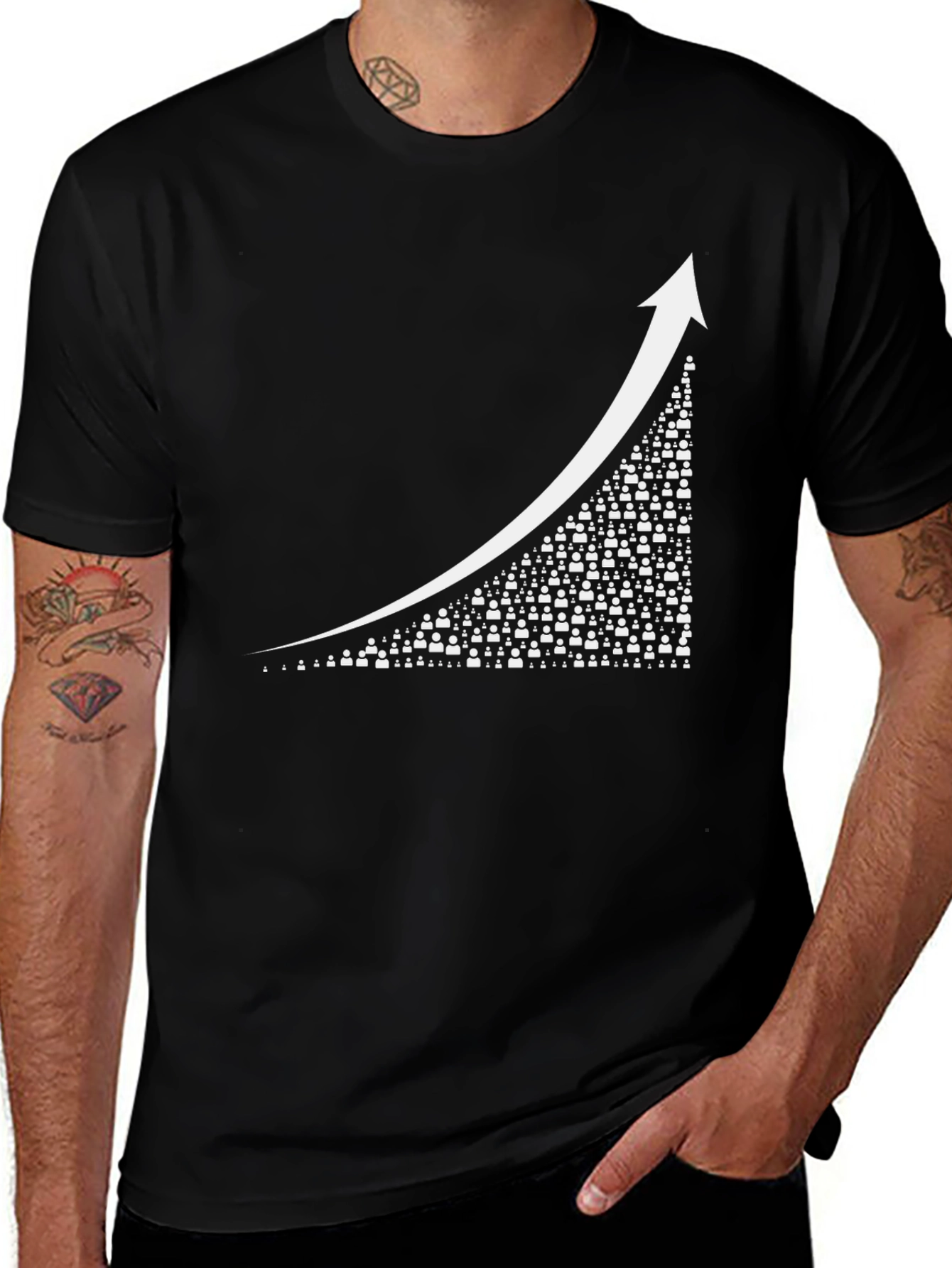 Upward Trend Graphic Tee - Black