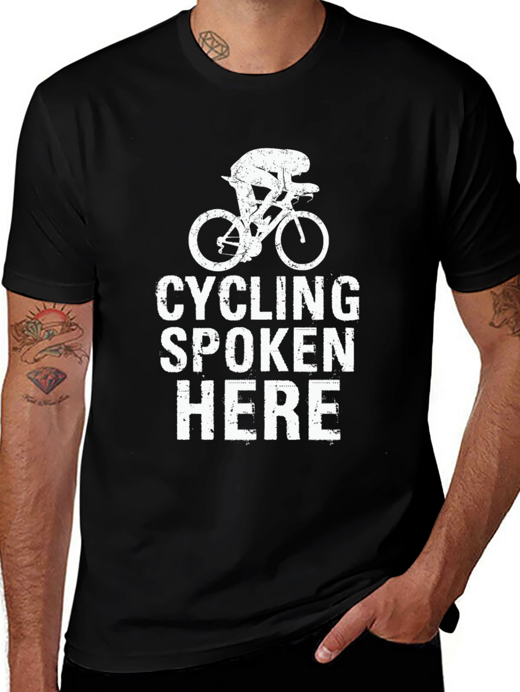 Cycling Spoken Here Black T-Shirt