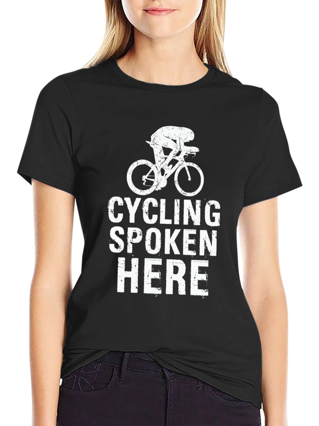 Cycling Spoken Here Black T-Shirt