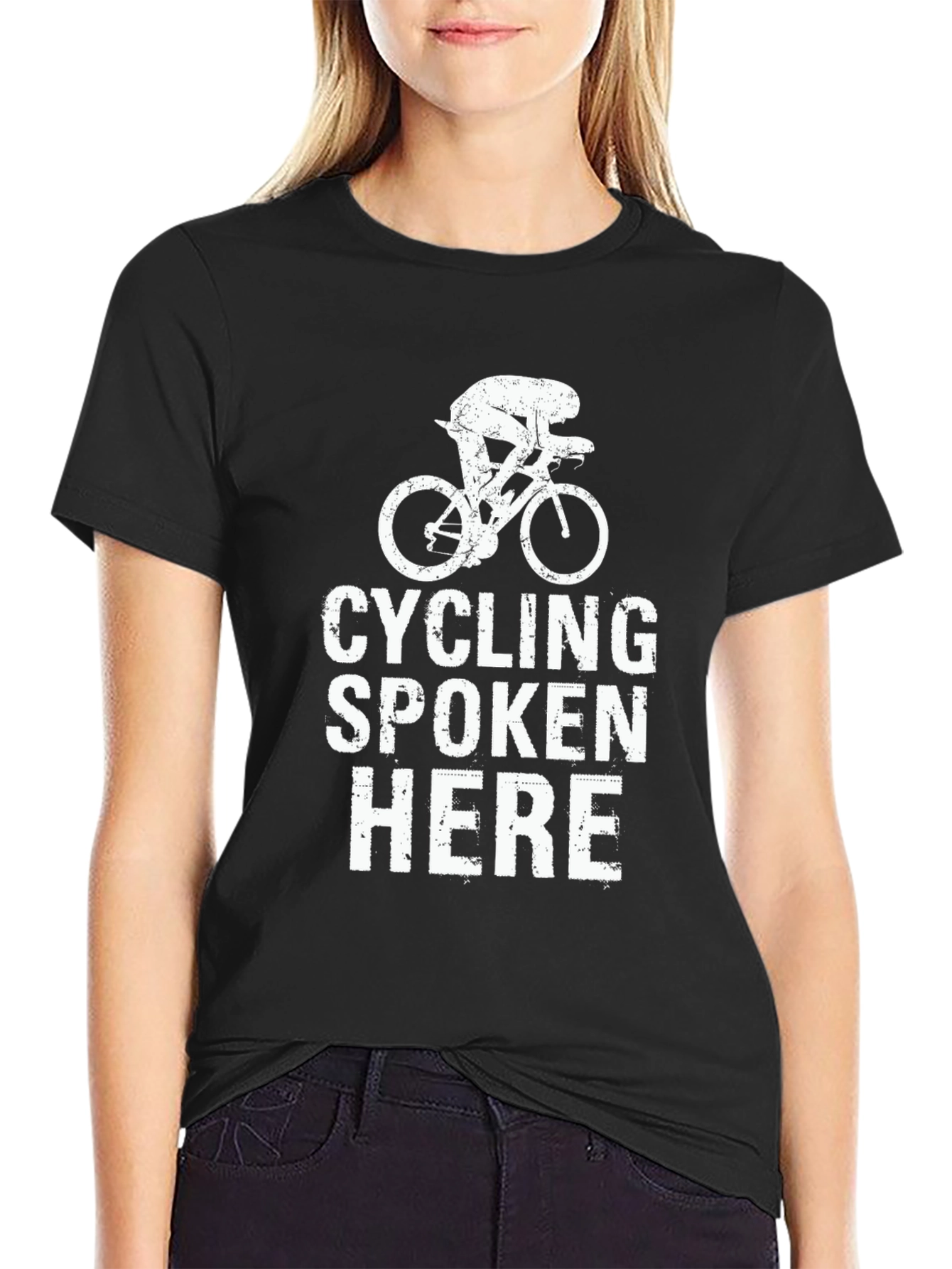Cycling Spoken Here Black T-Shirt