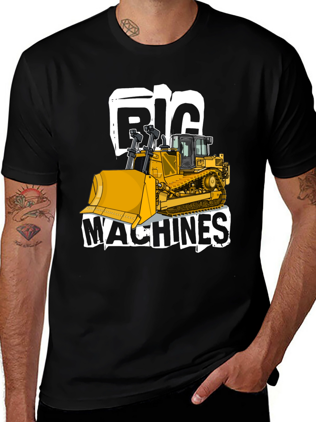 Big Machines Black T-Shirt Heavy Equipment Tee