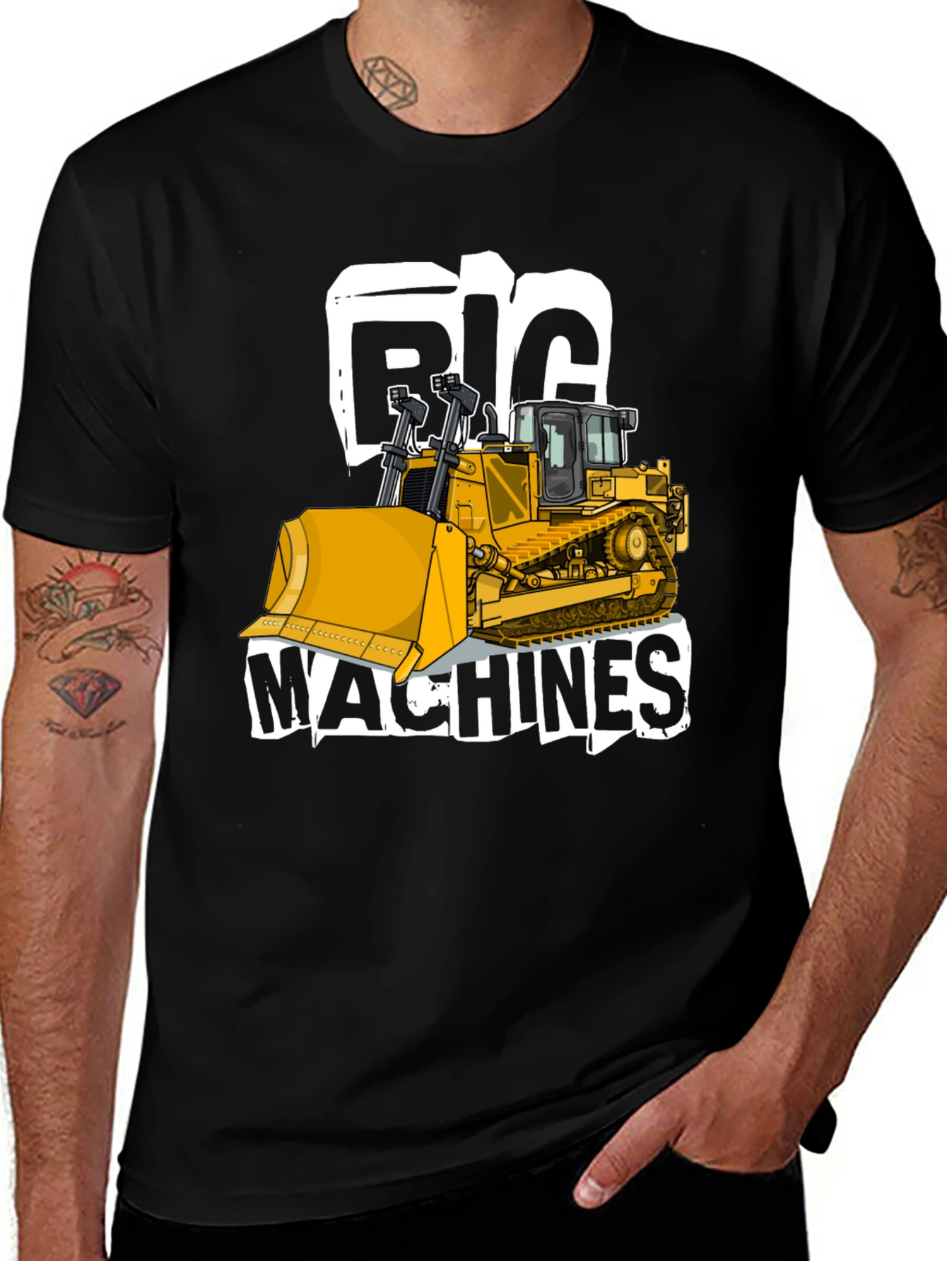 Big Machines Black T-Shirt Heavy Equipment Tee