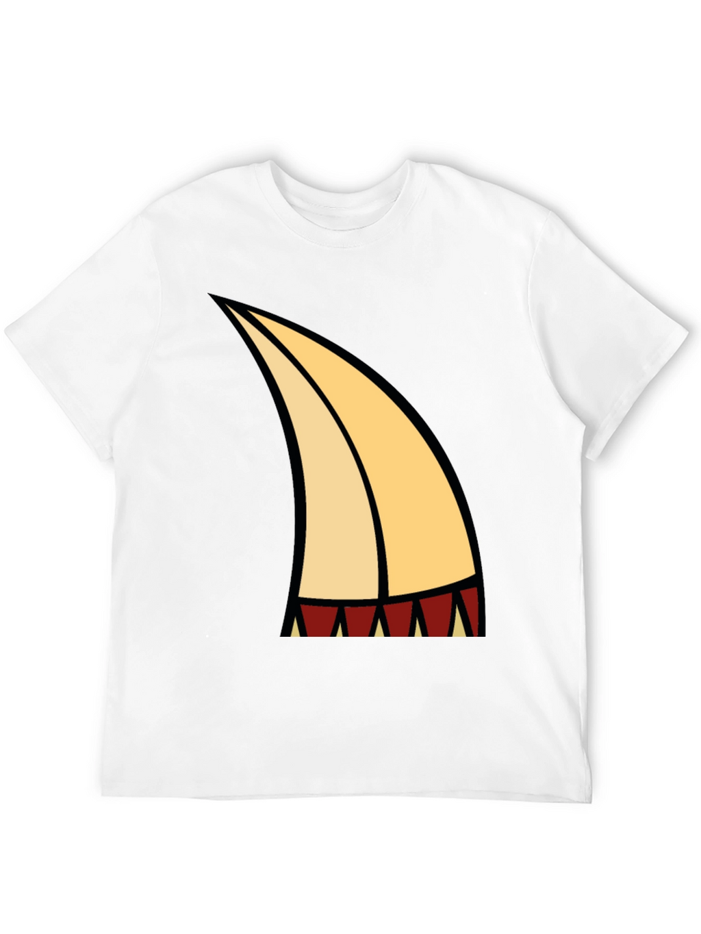 Cartoon Tooth Graphic Tee - Black