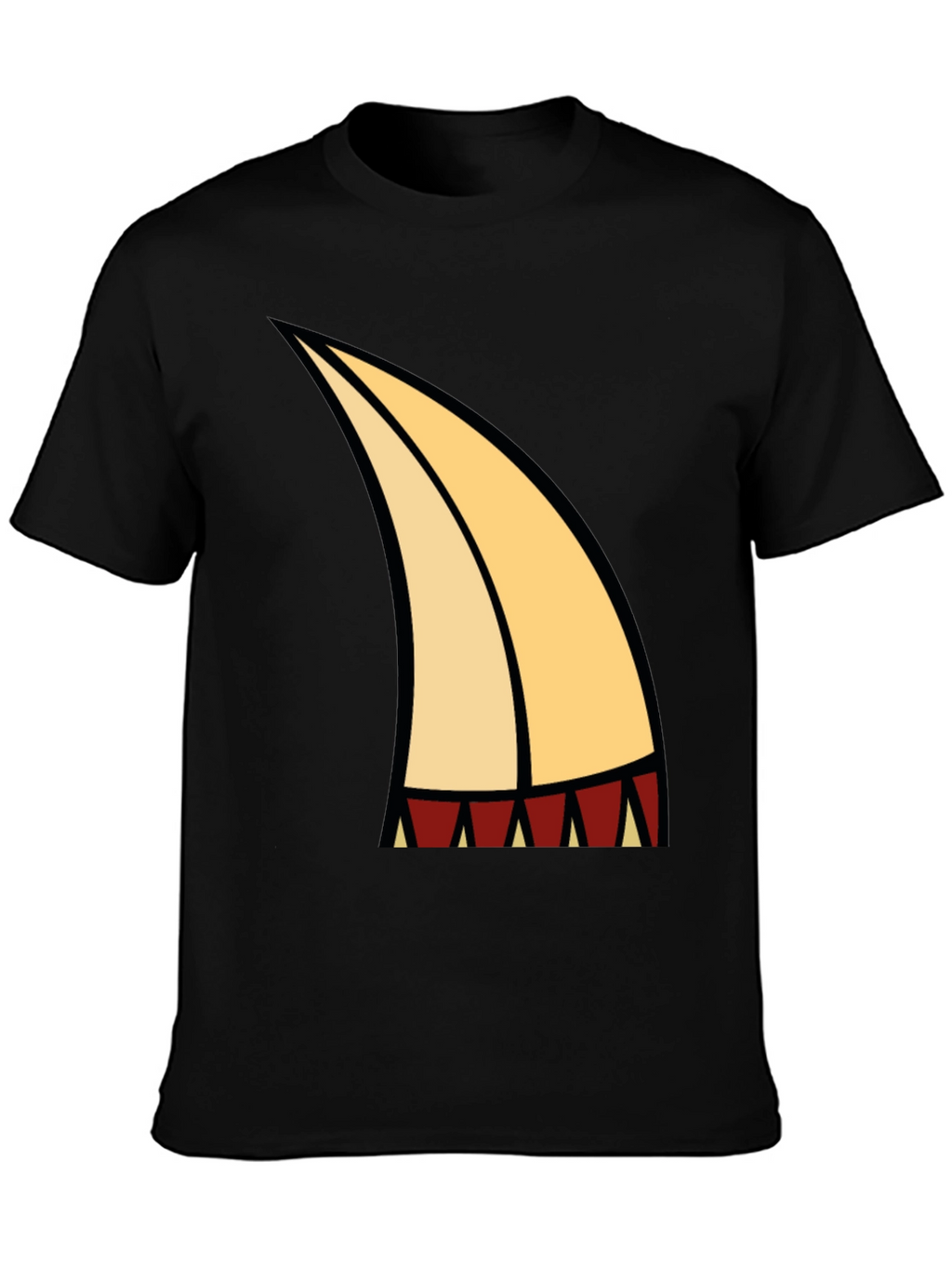 Cartoon Tooth Graphic Tee - Black